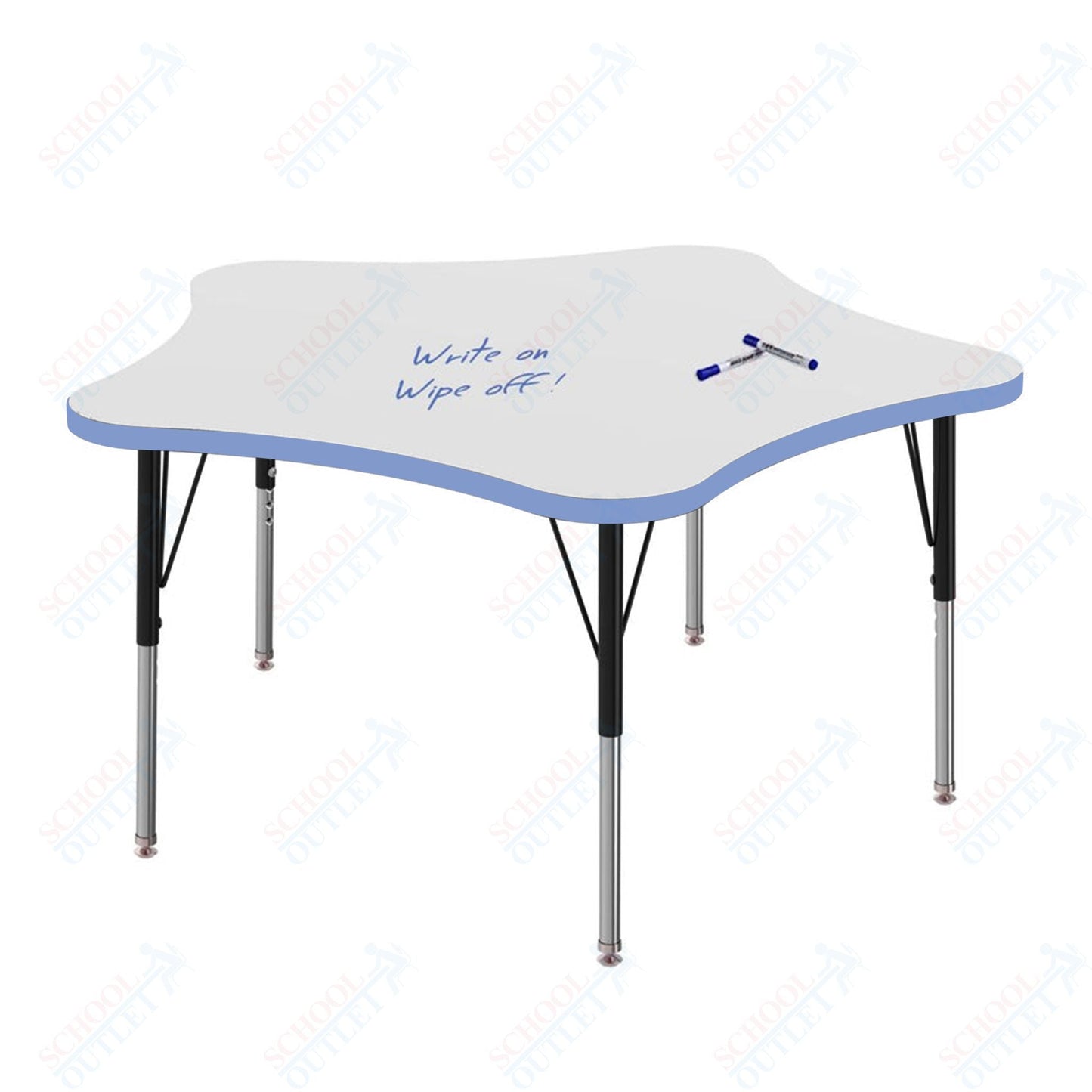 Marco MG2200 Series 48" 5 - Star Preschool Table w/ Dry Erase Top Adj Height 16" - 24" (MG2280 - DA) - SchoolOutlet