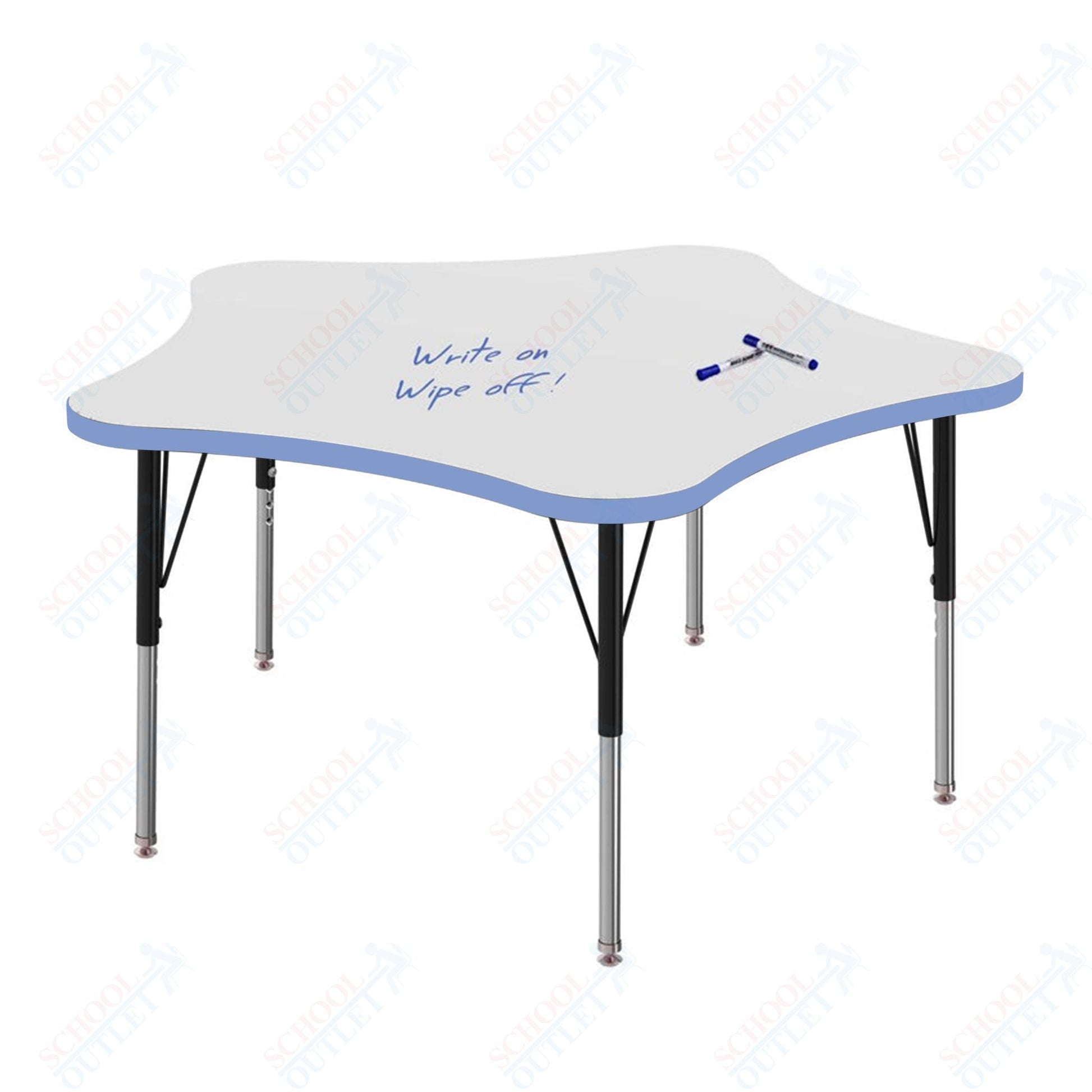 Marco MG2200 Series 48" 5 - Star Preschool Table w/ Dry Erase Top Adj Height 16" - 24" (MG2280 - DA) - SchoolOutlet