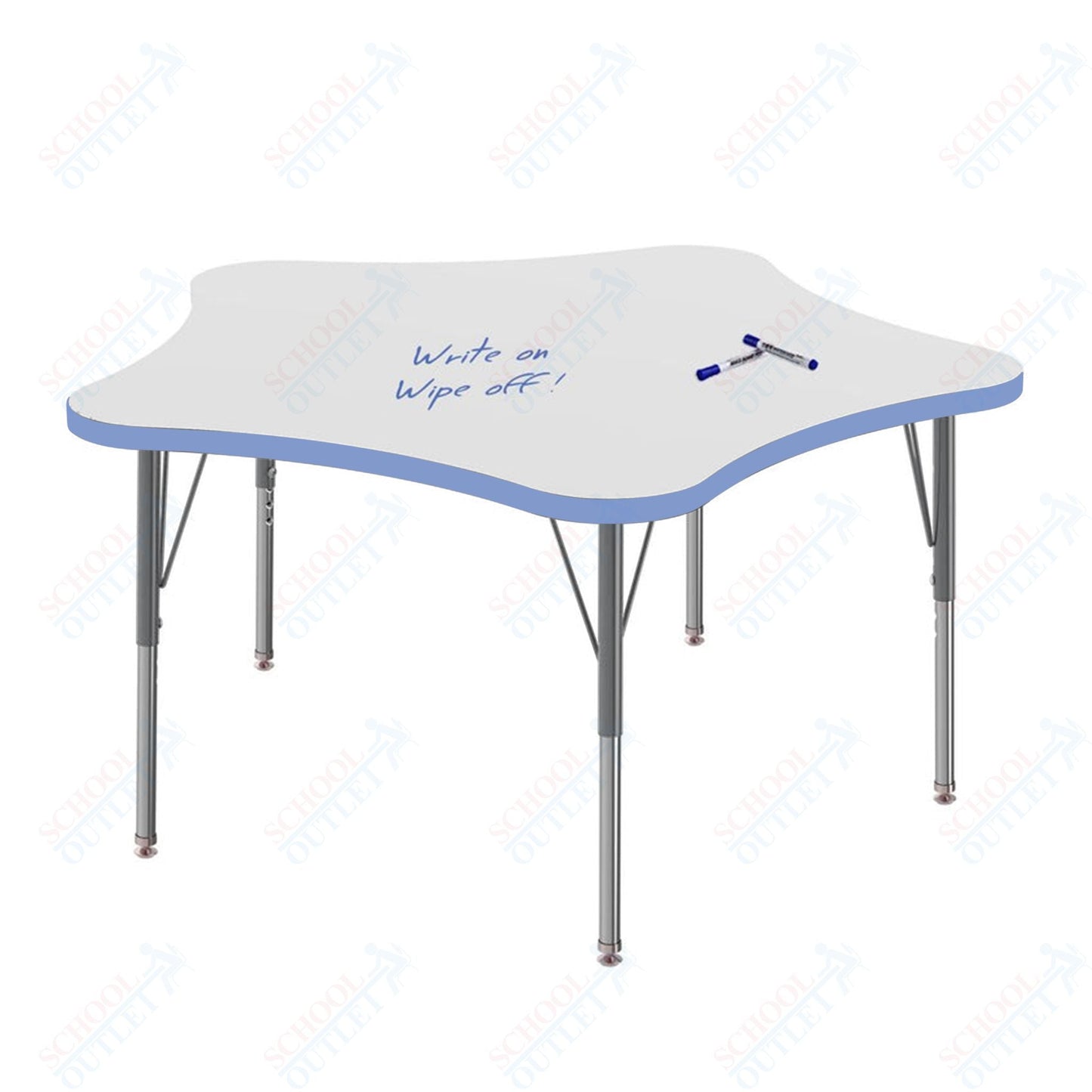 Marco MG2200 Series 48" 5 - Star Preschool Table w/ Dry Erase Top Adj Height 16" - 24" (MG2280 - DA) - SchoolOutlet