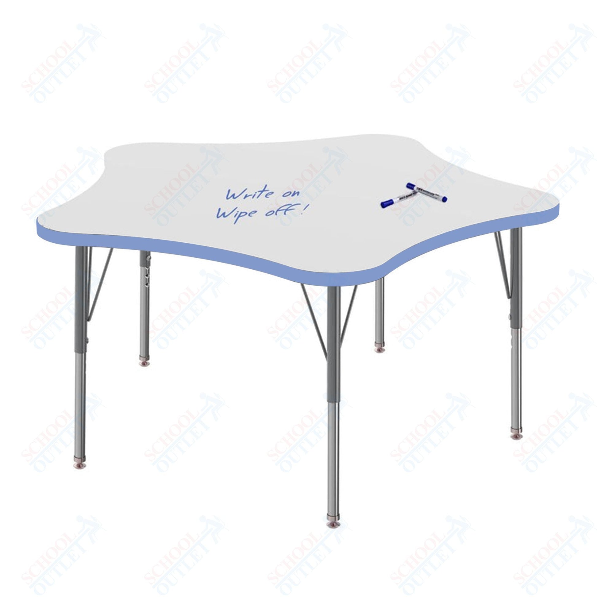 Marco MG2200 Series 48" 5 - Star Preschool Table w/ Dry Erase Top Adj Height 16" - 24" (MG2280 - DA) - SchoolOutlet