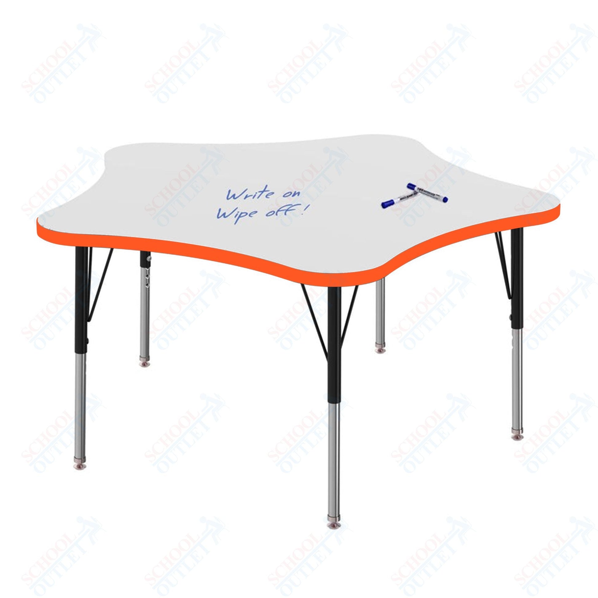 Marco MG2200 Series 48" 5 - Star Preschool Table w/ Dry Erase Top Adj Height 16" - 24" (MG2280 - DA) - SchoolOutlet