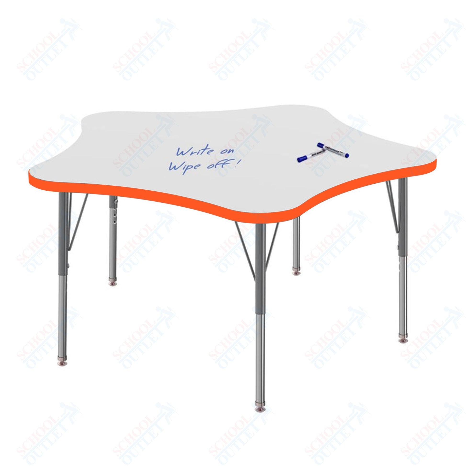Marco MG2200 Series 48" 5 - Star Preschool Table w/ Dry Erase Top Adj Height 16" - 24" (MG2280 - DA) - SchoolOutlet