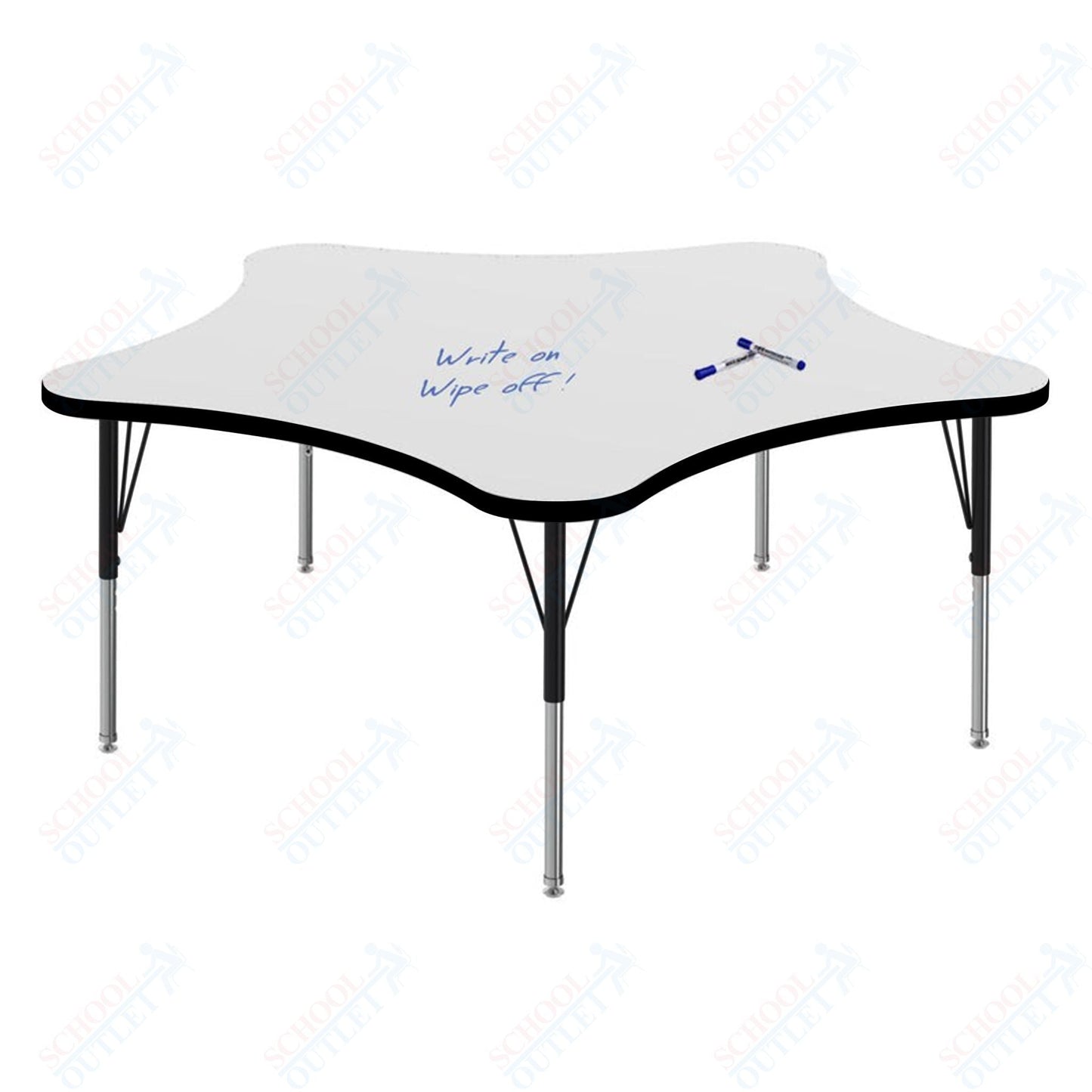 Marco MG2200 Series 60" 5 - Star Preschool Table w/ Dry Erase Top Adj Height 16" - 24" (MG2281 - DA) - SchoolOutlet