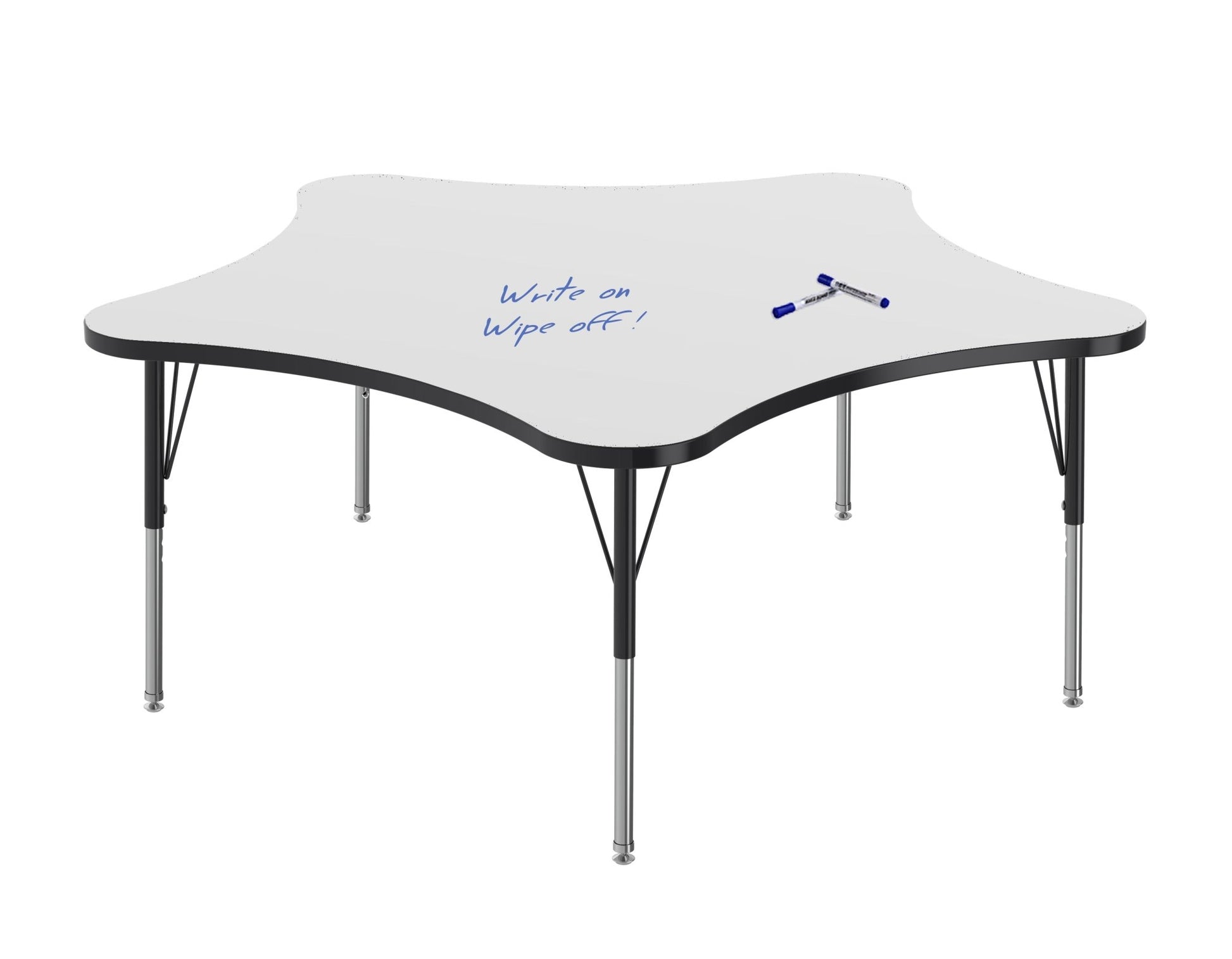 Marco MG2200 Series 60" 5 - Star Preschool Table w/ Dry Erase Top Adj Height 16" - 24" (MG2281 - DA) - SchoolOutlet