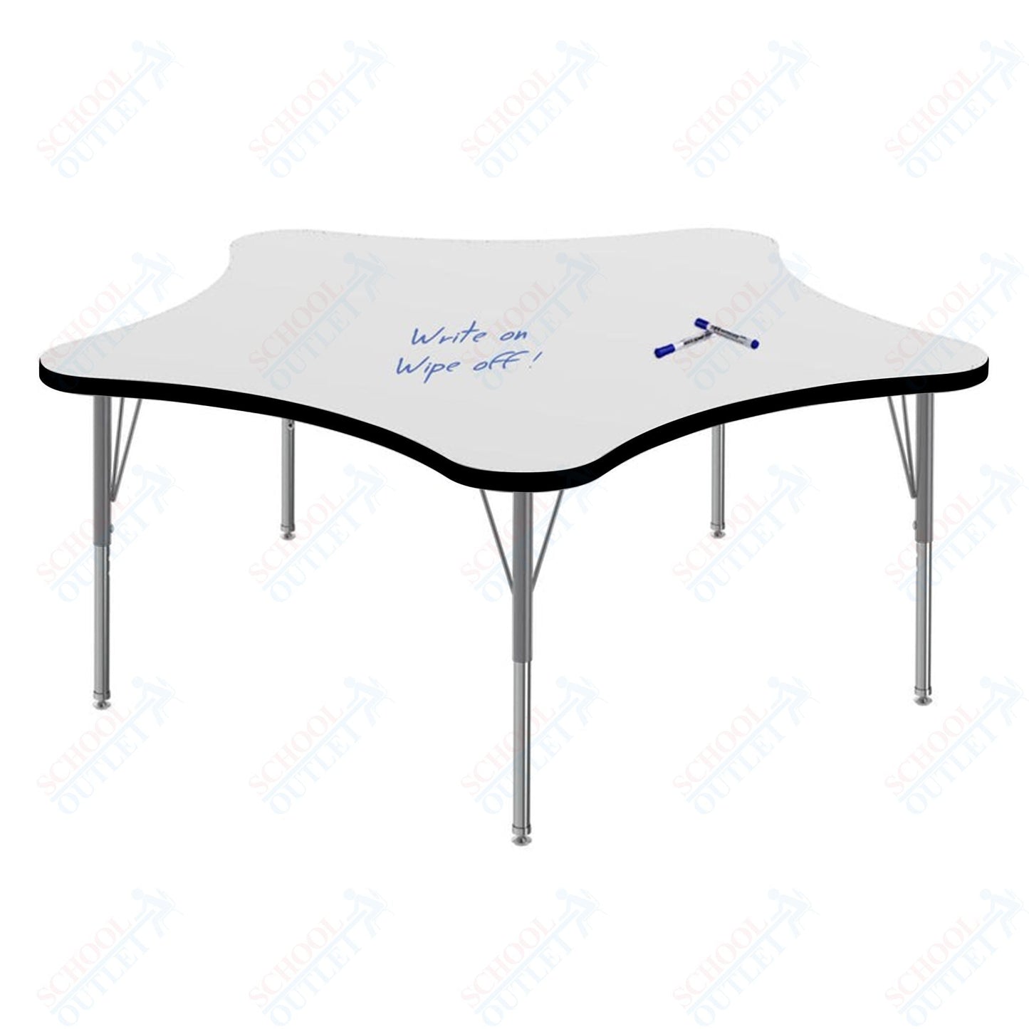 Marco MG2200 Series 60" 5 - Star Preschool Table w/ Dry Erase Top Adj Height 16" - 24" (MG2281 - DA) - SchoolOutlet