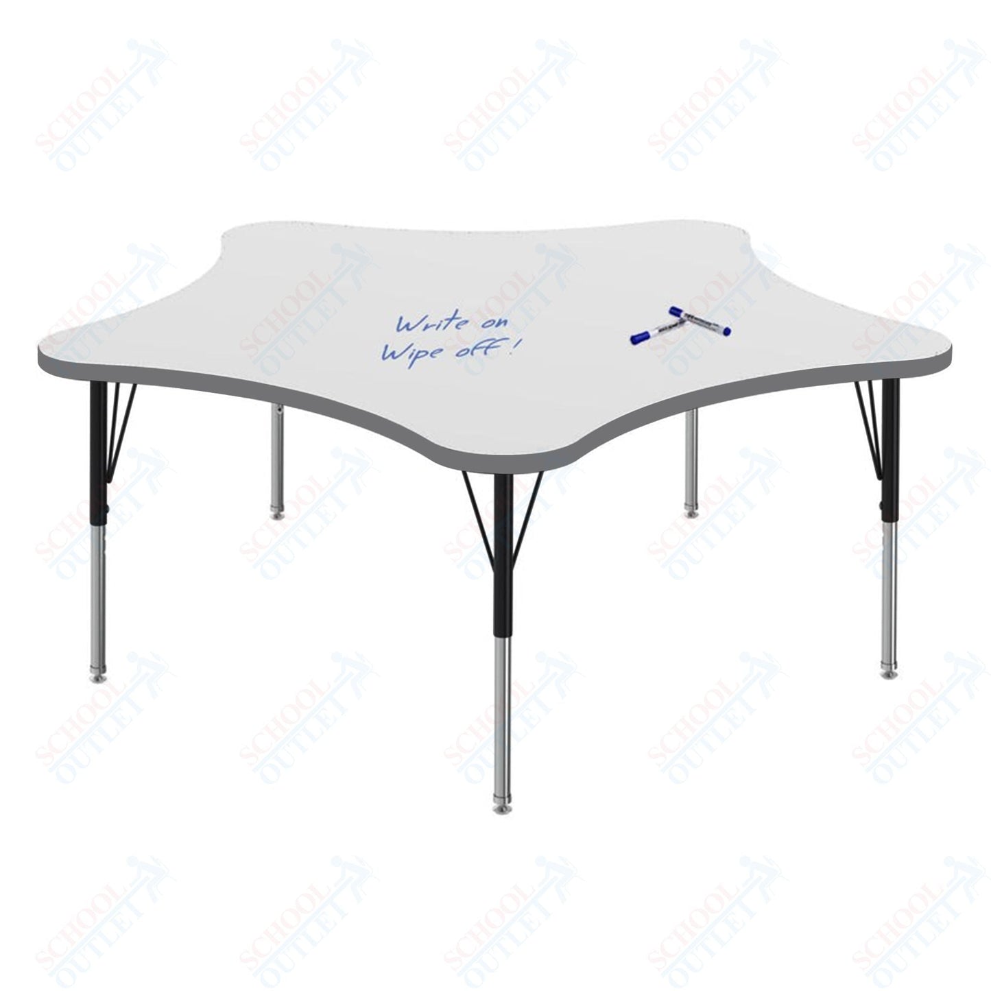 Marco MG2200 Series 60" 5 - Star Preschool Table w/ Dry Erase Top Adj Height 16" - 24" (MG2281 - DA) - SchoolOutlet