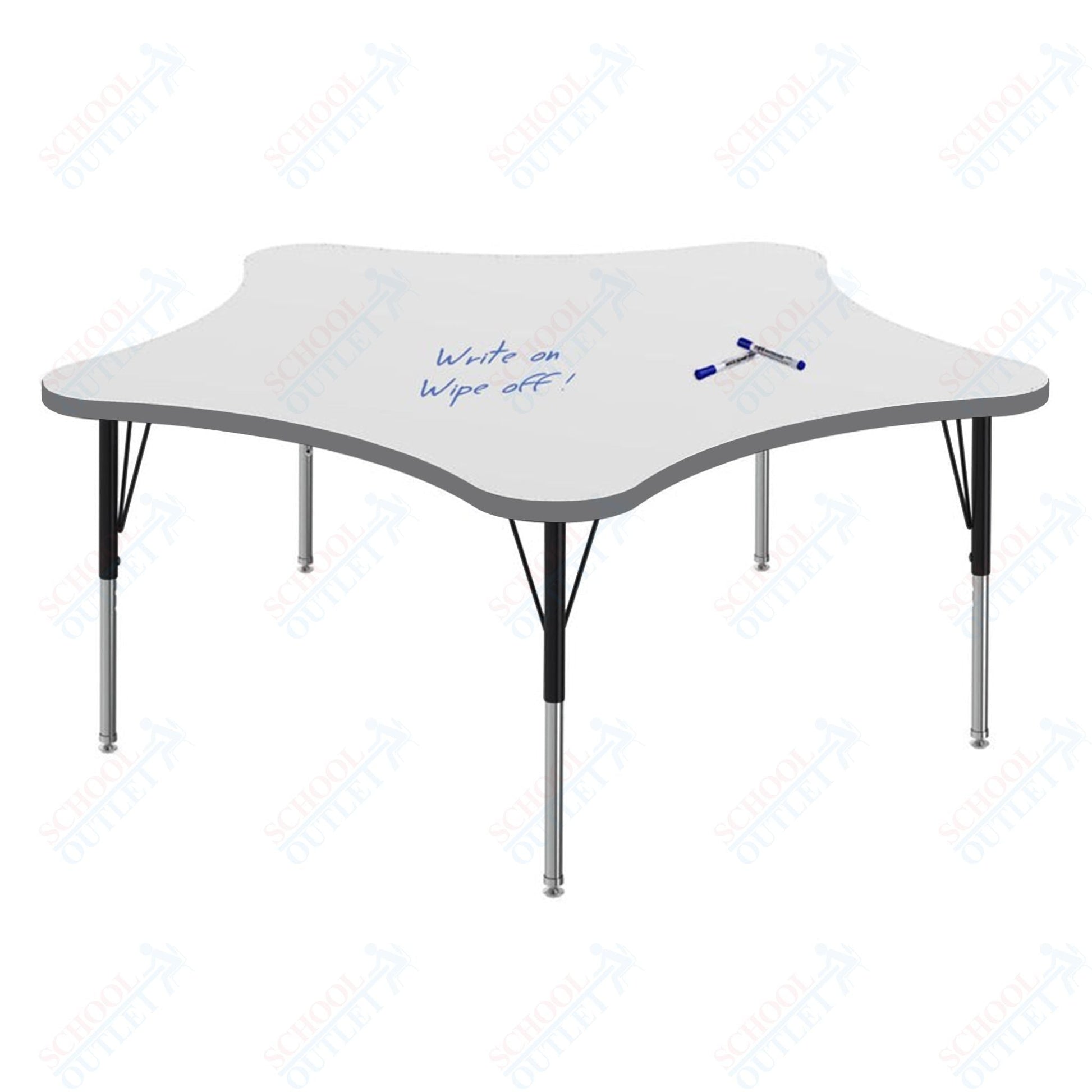 Marco MG2200 Series 60" 5 - Star Preschool Table w/ Dry Erase Top Adj Height 16" - 24" (MG2281 - DA) - SchoolOutlet