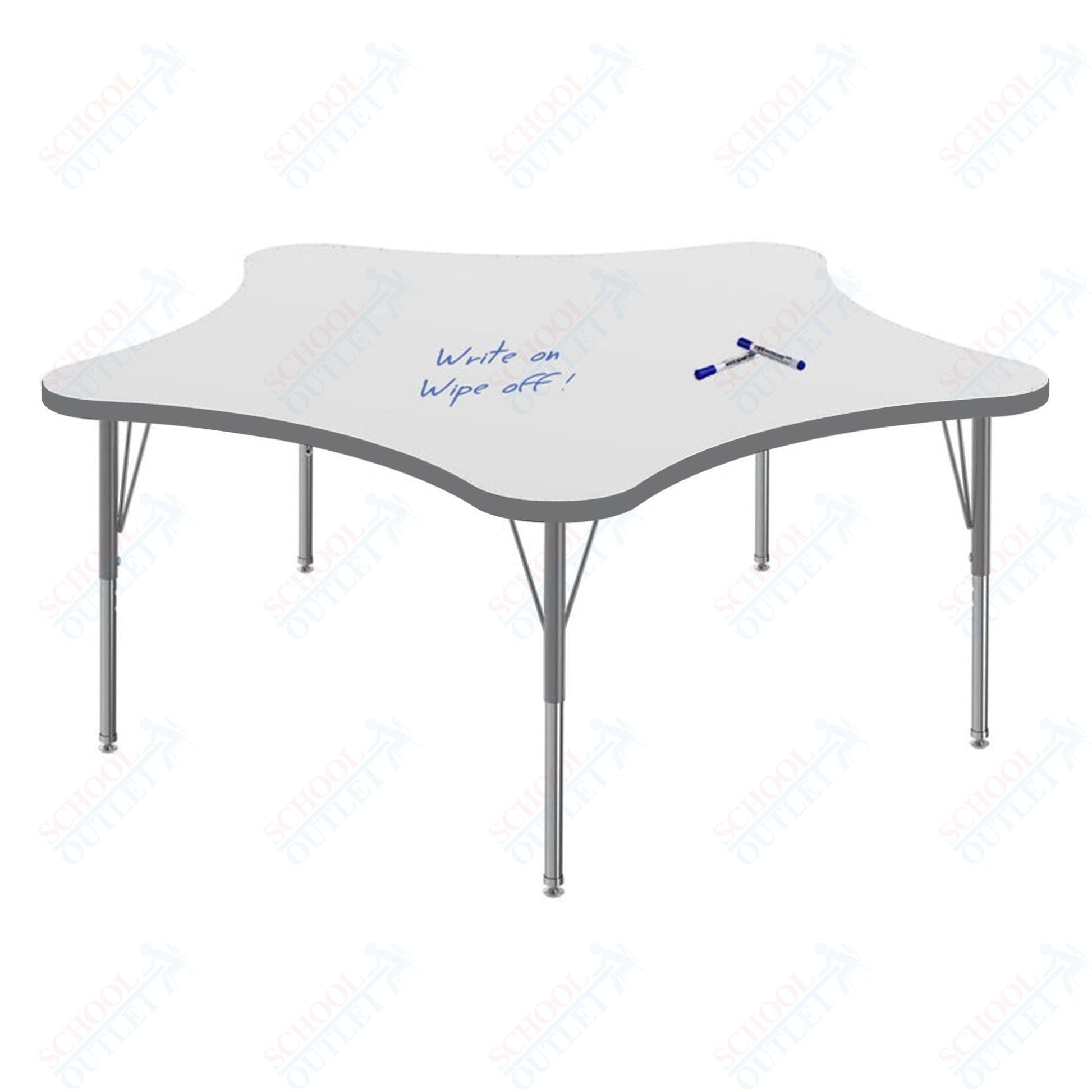 Marco MG2200 Series 60" 5 - Star Preschool Table w/ Dry Erase Top Adj Height 16" - 24" (MG2281 - DA) - SchoolOutlet