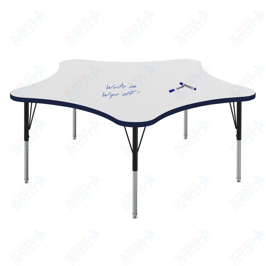 Marco MG2200 Series 60" 5 - Star Preschool Table w/ Dry Erase Top Adj Height 16" - 24" (MG2281 - DA) - SchoolOutlet