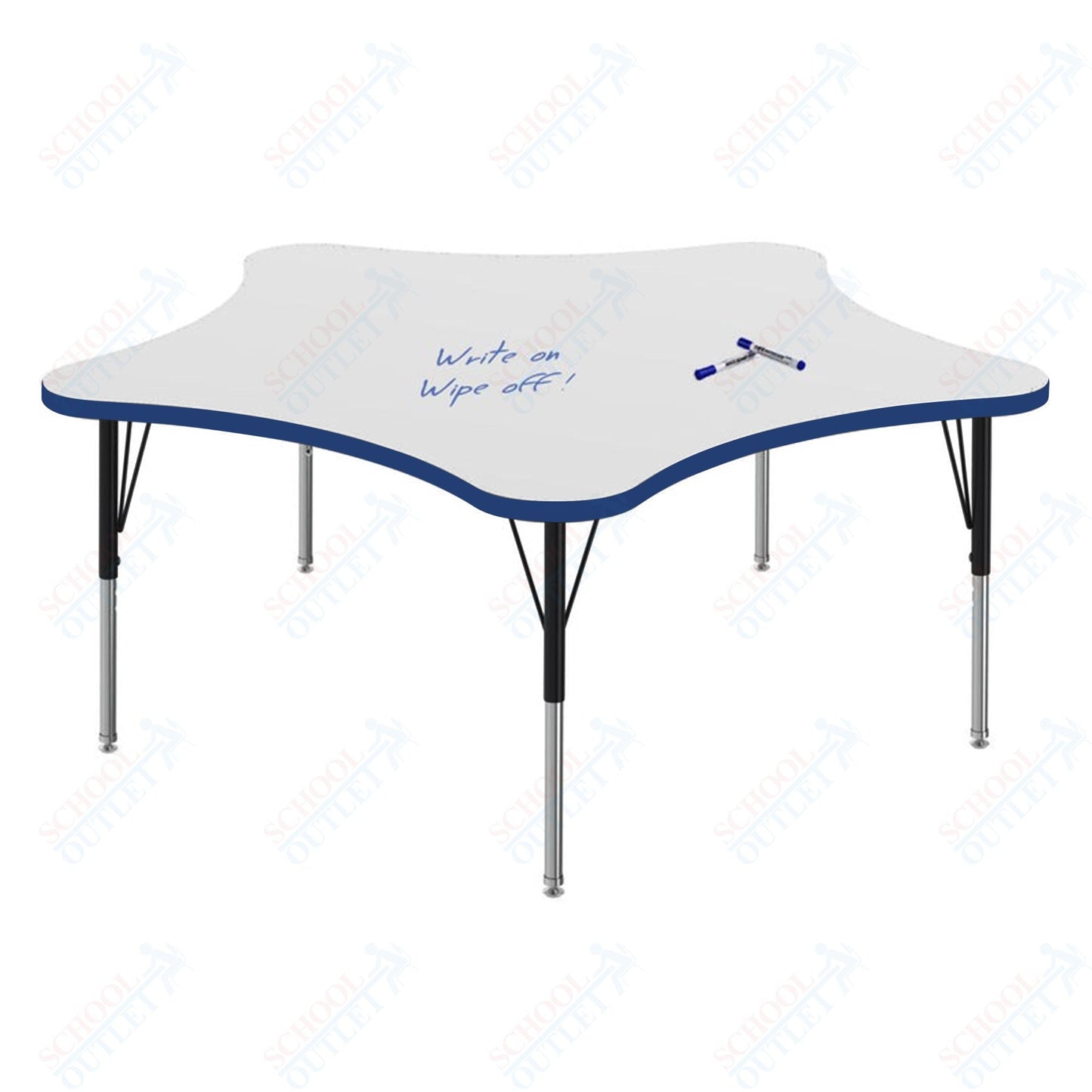 Marco MG2200 Series 60" 5 - Star Preschool Table w/ Dry Erase Top Adj Height 16" - 24" (MG2281 - DA) - SchoolOutlet