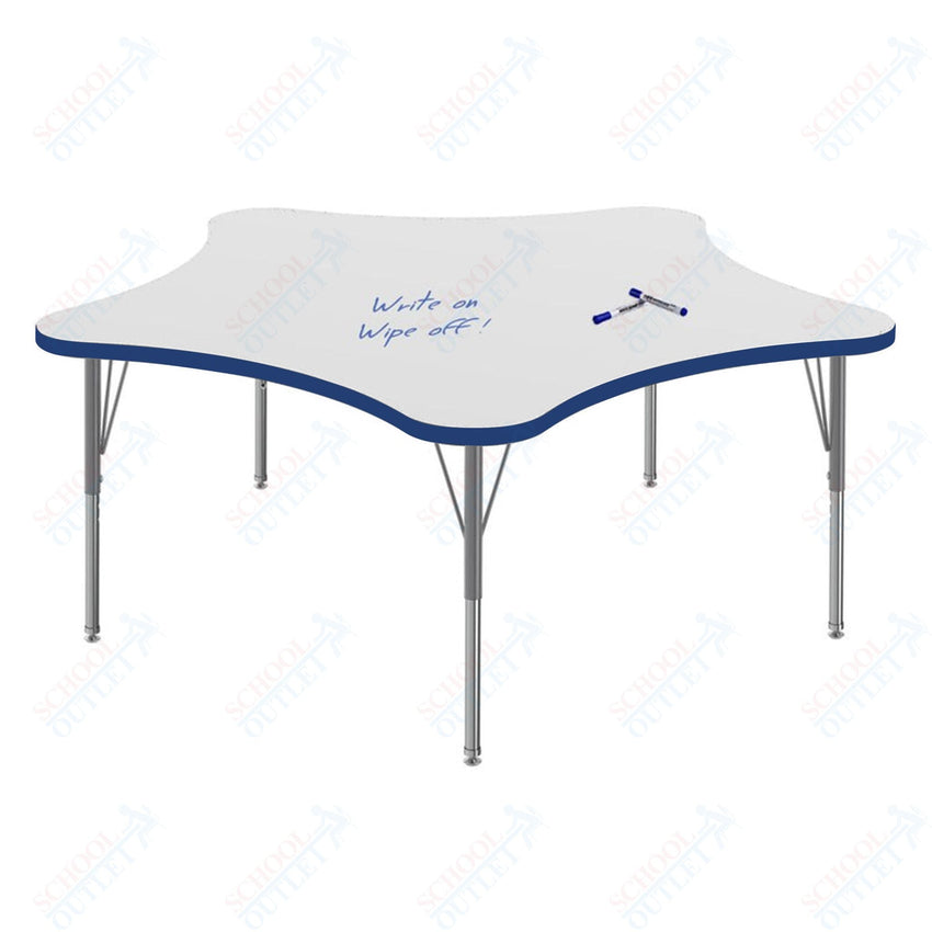 Marco MG2200 Series 60" 5 - Star Preschool Table w/ Dry Erase Top Adj Height 16" - 24" (MG2281 - DA) - SchoolOutlet