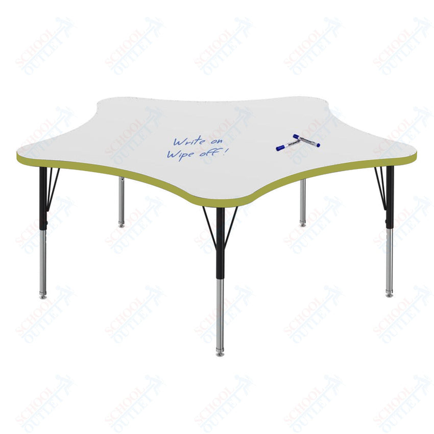 Marco MG2200 Series 60" 5 - Star Preschool Table w/ Dry Erase Top Adj Height 16" - 24" (MG2281 - DA) - SchoolOutlet