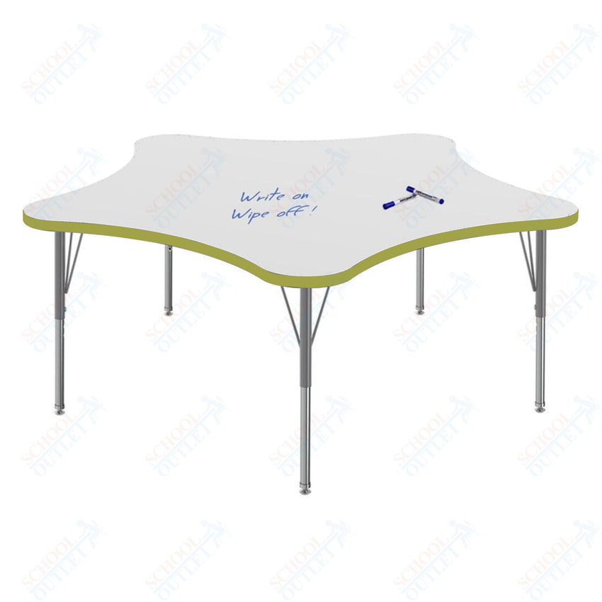 Marco MG2200 Series 60" 5 - Star Preschool Table w/ Dry Erase Top Adj Height 16" - 24" (MG2281 - DA) - SchoolOutlet