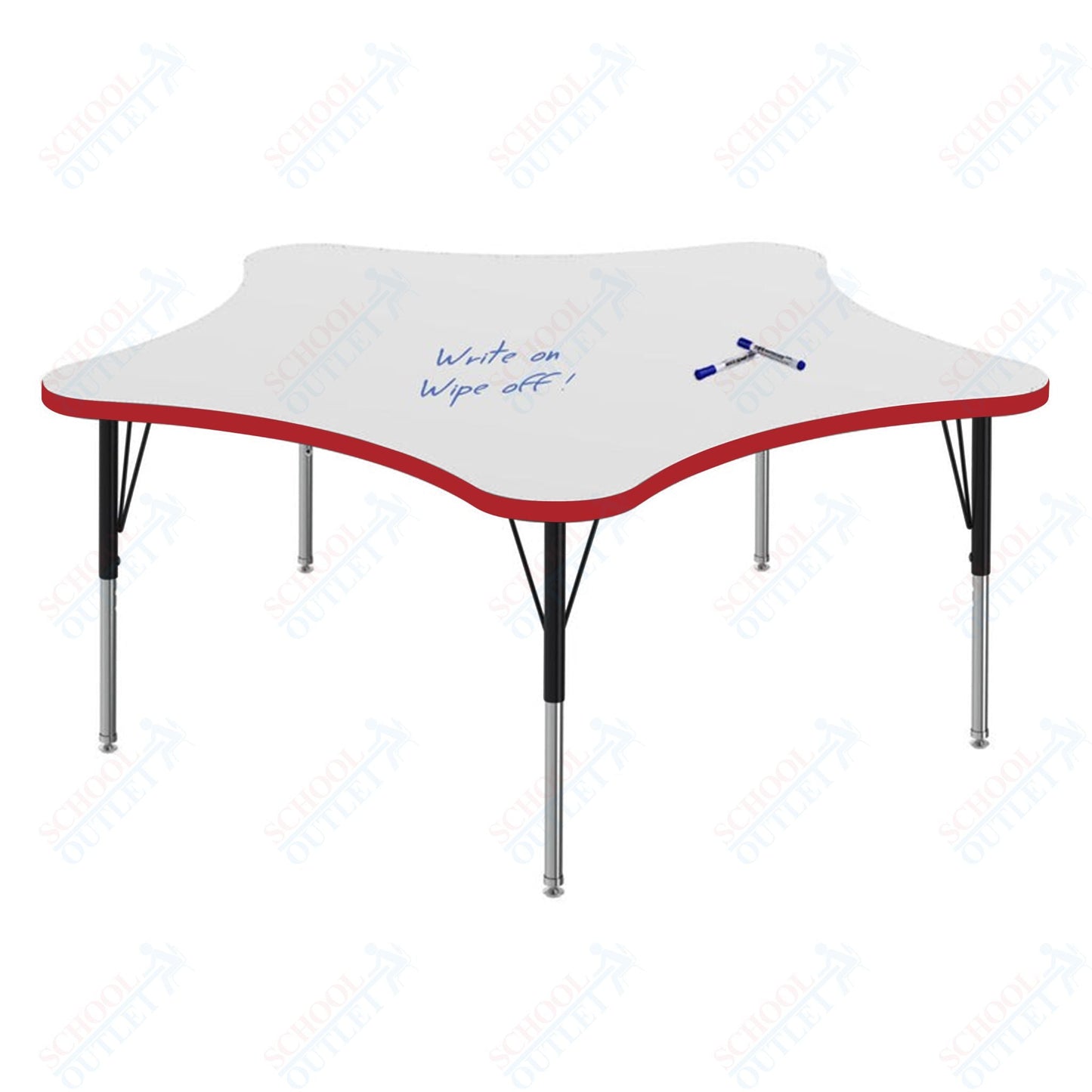 Marco MG2200 Series 60" 5 - Star Preschool Table w/ Dry Erase Top Adj Height 16" - 24" (MG2281 - DA) - SchoolOutlet