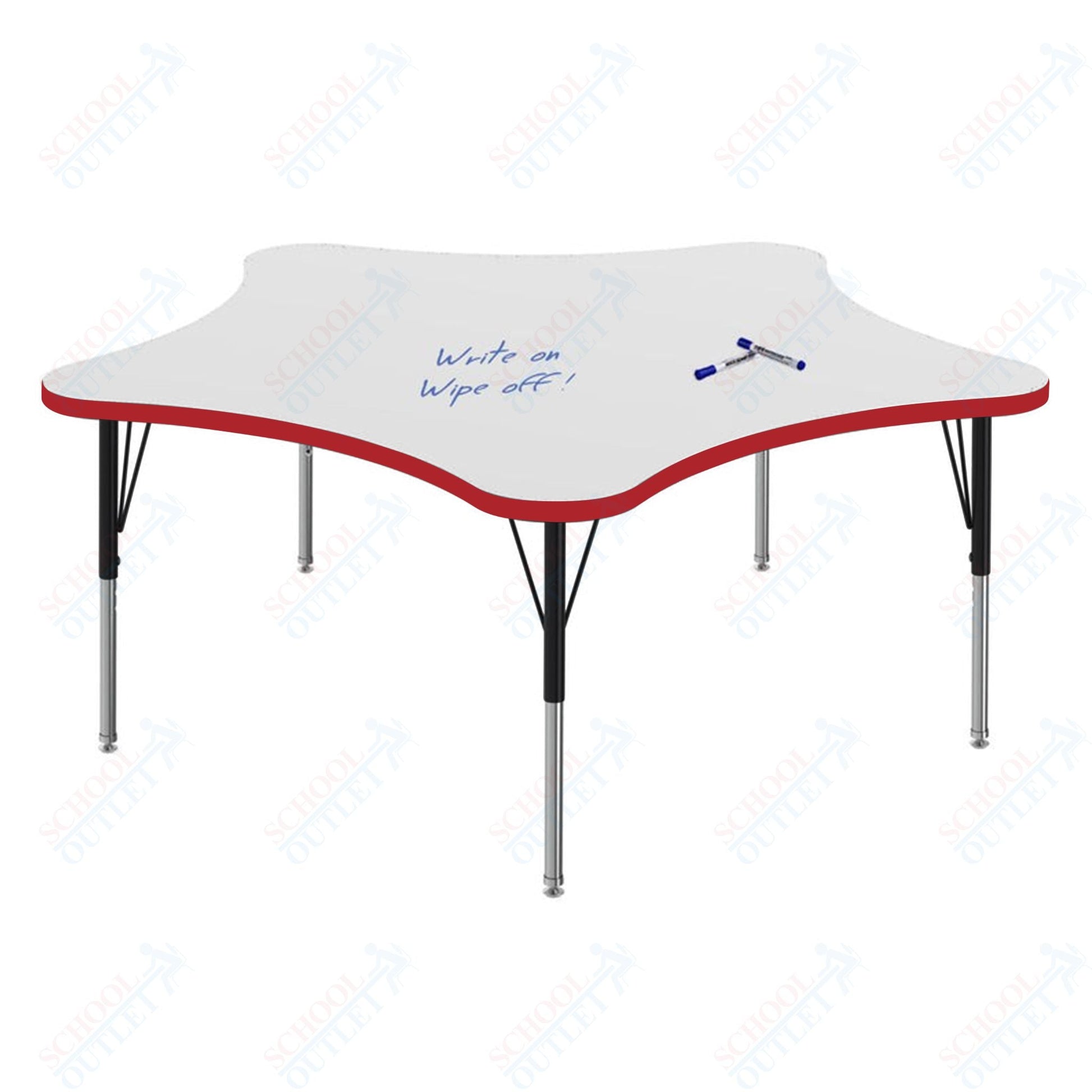 Marco MG2200 Series 60" 5 - Star Preschool Table w/ Dry Erase Top Adj Height 16" - 24" (MG2281 - DA) - SchoolOutlet