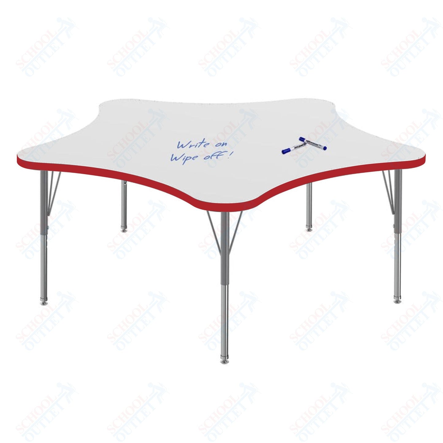 Marco MG2200 Series 60" 5 - Star Preschool Table w/ Dry Erase Top Adj Height 16" - 24" (MG2281 - DA) - SchoolOutlet