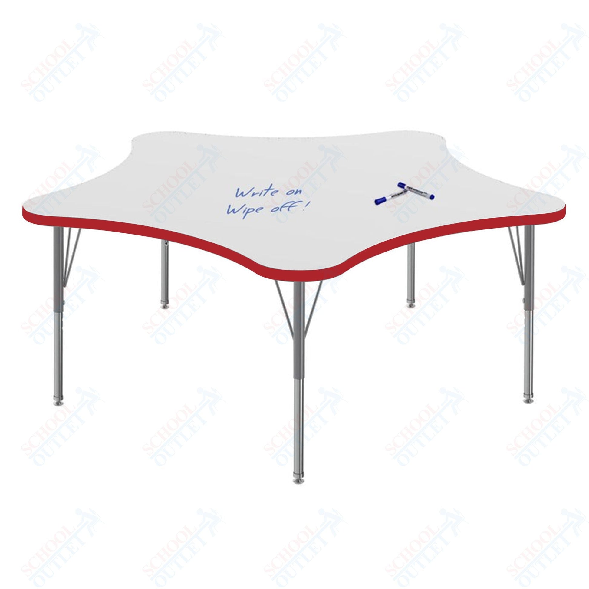 Marco MG2200 Series 60" 5 - Star Preschool Table w/ Dry Erase Top Adj Height 16" - 24" (MG2281 - DA) - SchoolOutlet