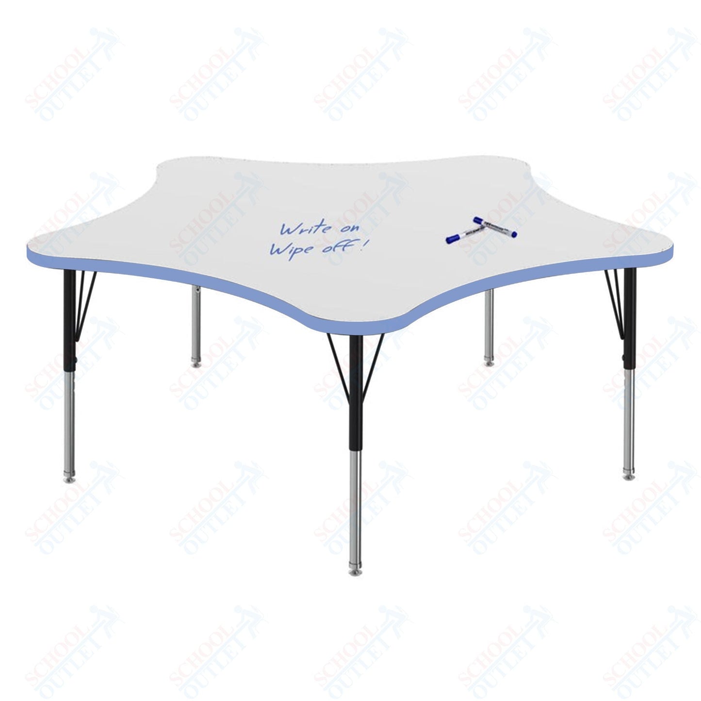 Marco MG2200 Series 60" 5 - Star Preschool Table w/ Dry Erase Top Adj Height 16" - 24" (MG2281 - DA) - SchoolOutlet