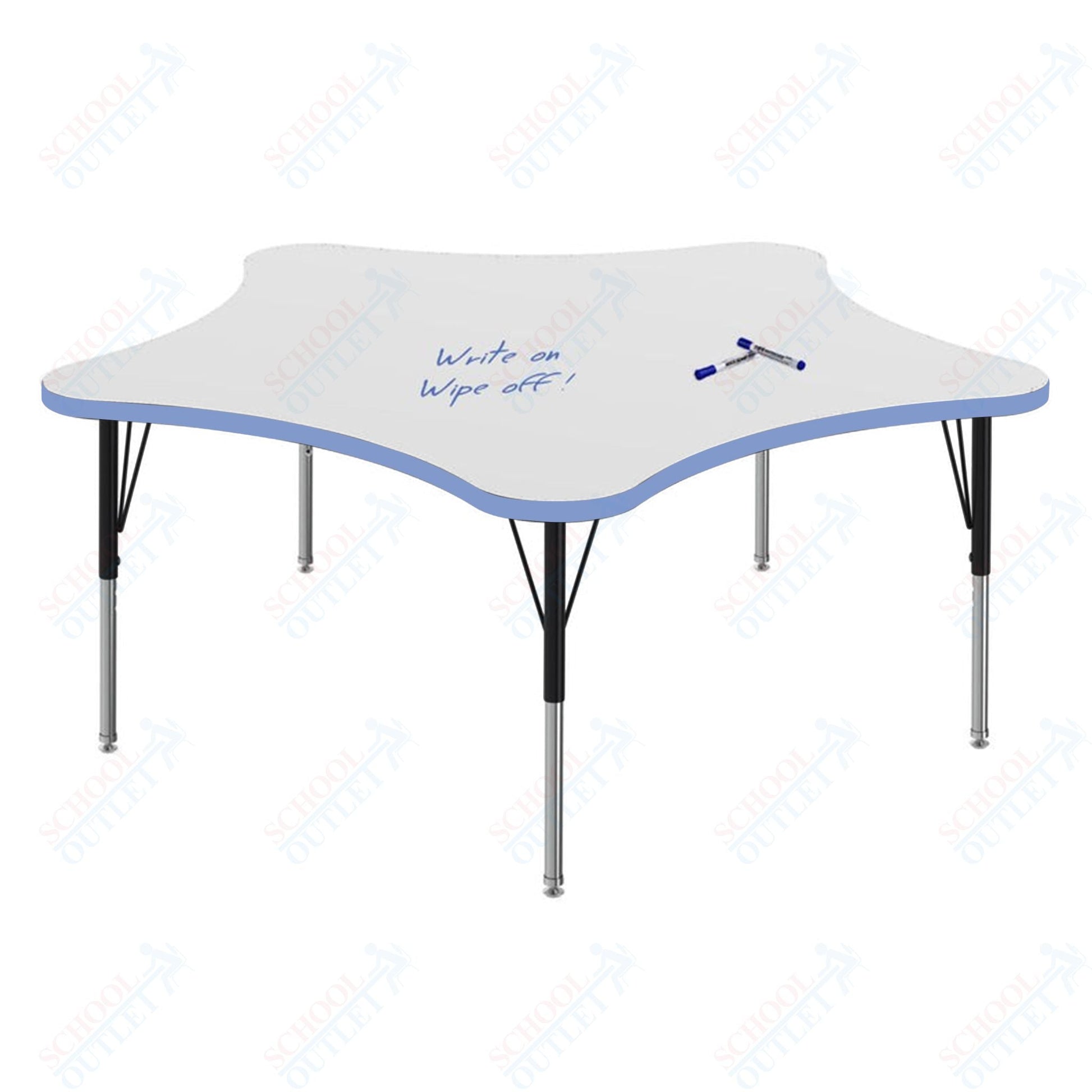 Marco MG2200 Series 60" 5 - Star Preschool Table w/ Dry Erase Top Adj Height 16" - 24" (MG2281 - DA) - SchoolOutlet