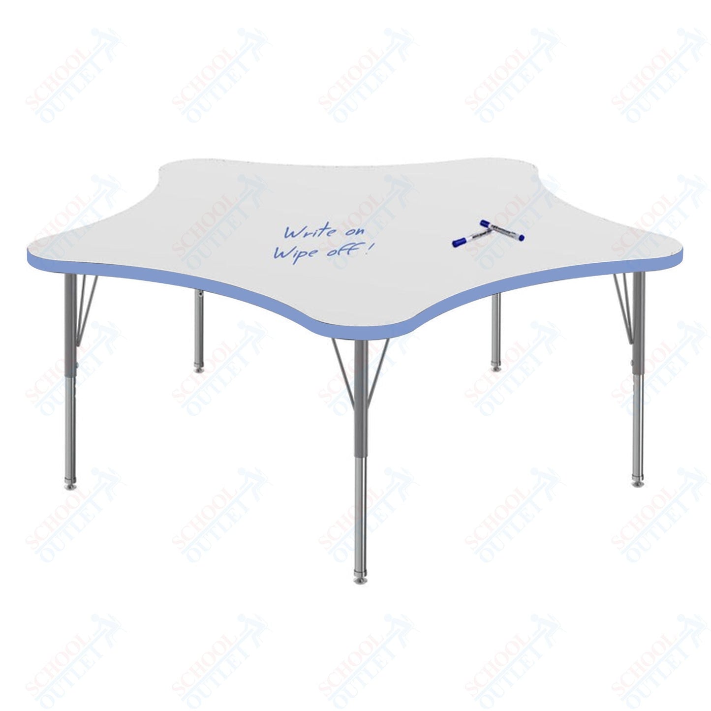 Marco MG2200 Series 60" 5 - Star Preschool Table w/ Dry Erase Top Adj Height 16" - 24" (MG2281 - DA) - SchoolOutlet