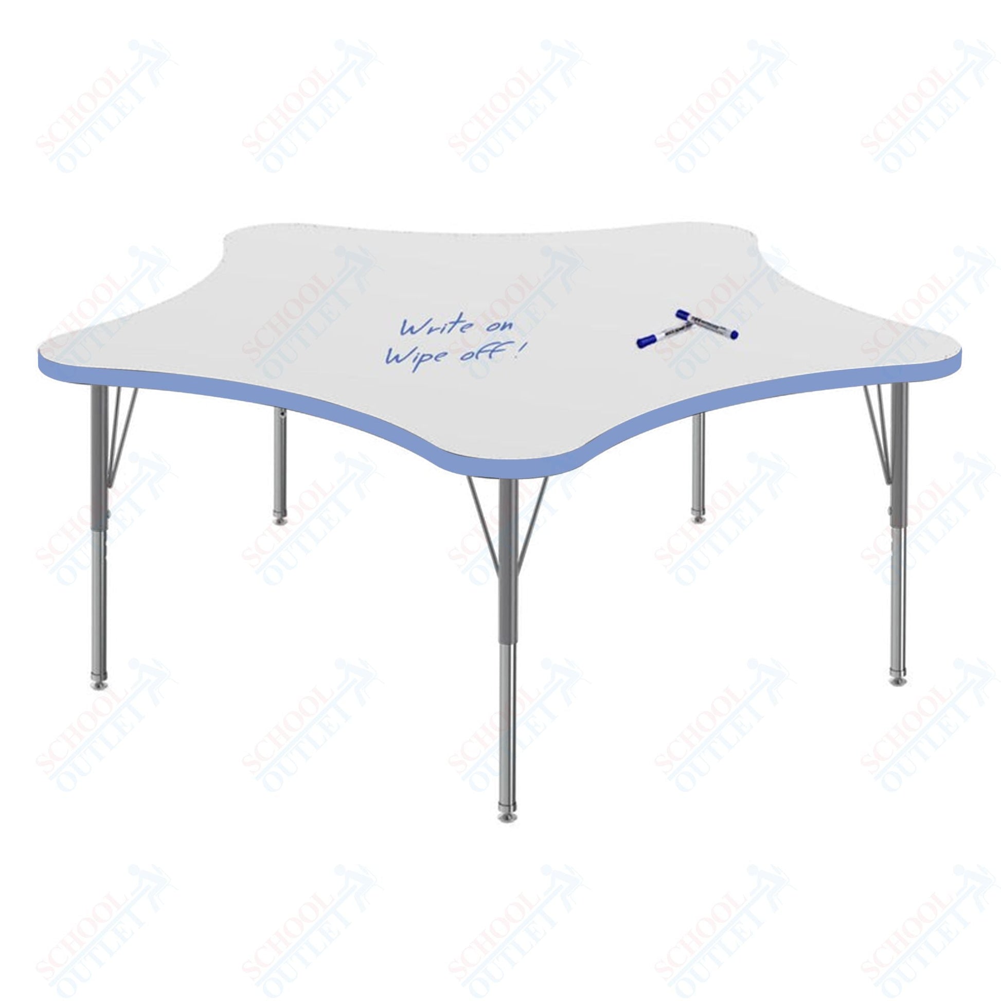 Marco MG2200 Series 60" 5 - Star Preschool Table w/ Dry Erase Top Adj Height 16" - 24" (MG2281 - DA) - SchoolOutlet