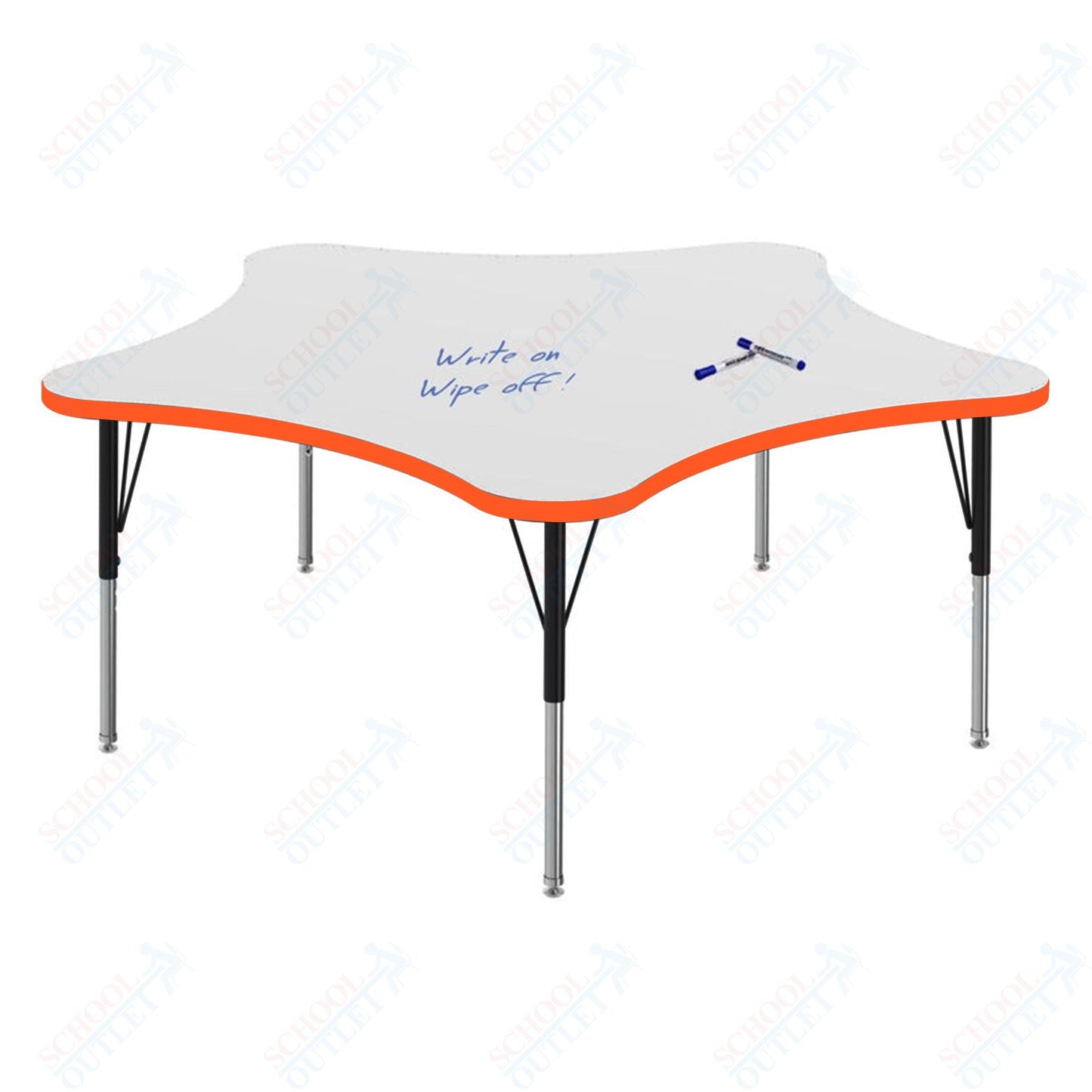 Marco MG2200 Series 60" 5 - Star Preschool Table w/ Dry Erase Top Adj Height 16" - 24" (MG2281 - DA) - SchoolOutlet
