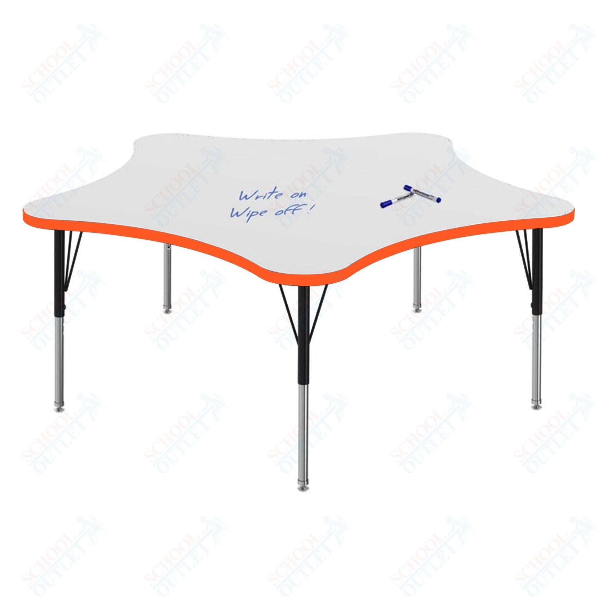 Marco MG2200 Series 60" 5 - Star Preschool Table w/ Dry Erase Top Adj Height 16" - 24" (MG2281 - DA) - SchoolOutlet
