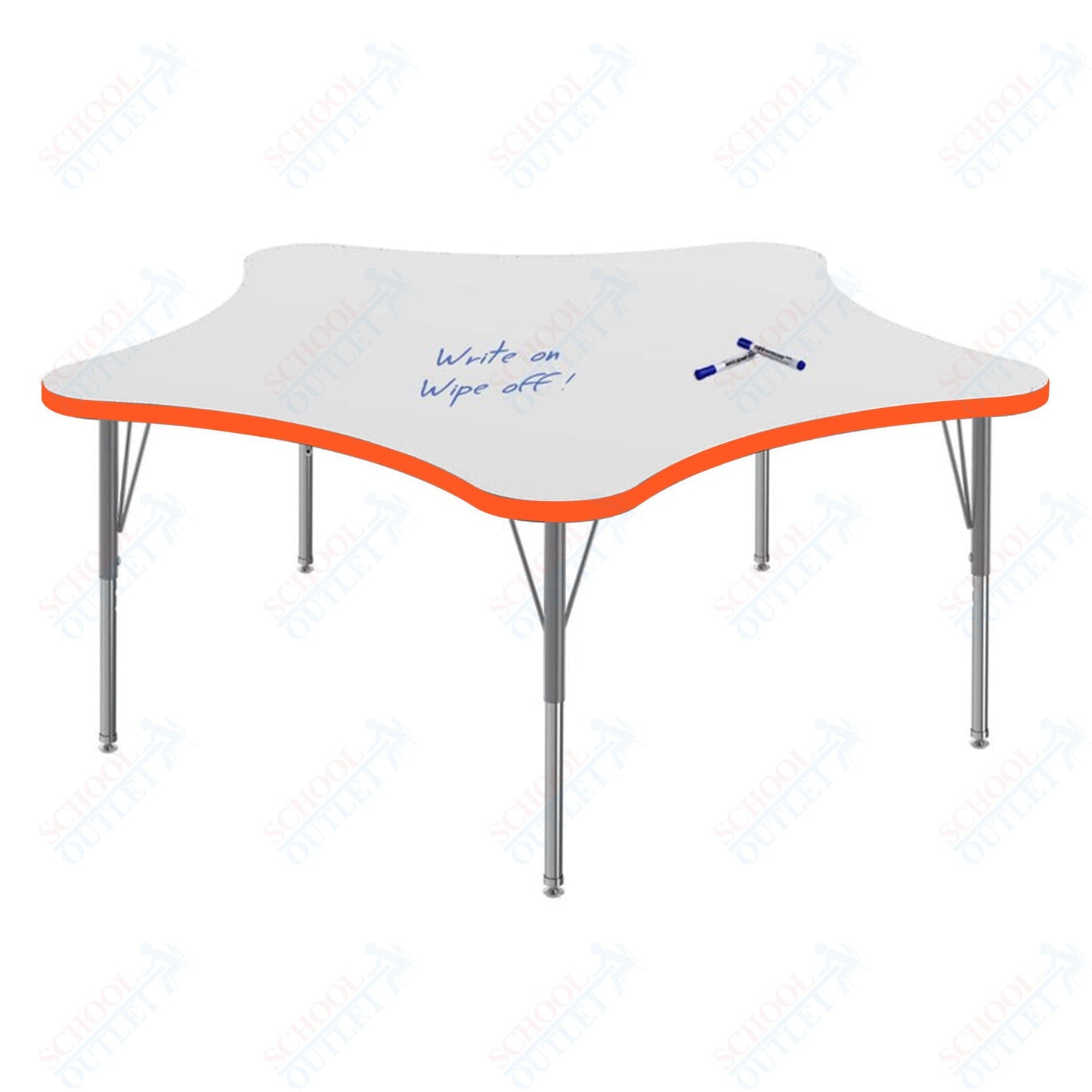 Marco MG2200 Series 60" 5 - Star Preschool Table w/ Dry Erase Top Adj Height 16" - 24" (MG2281 - DA) - SchoolOutlet