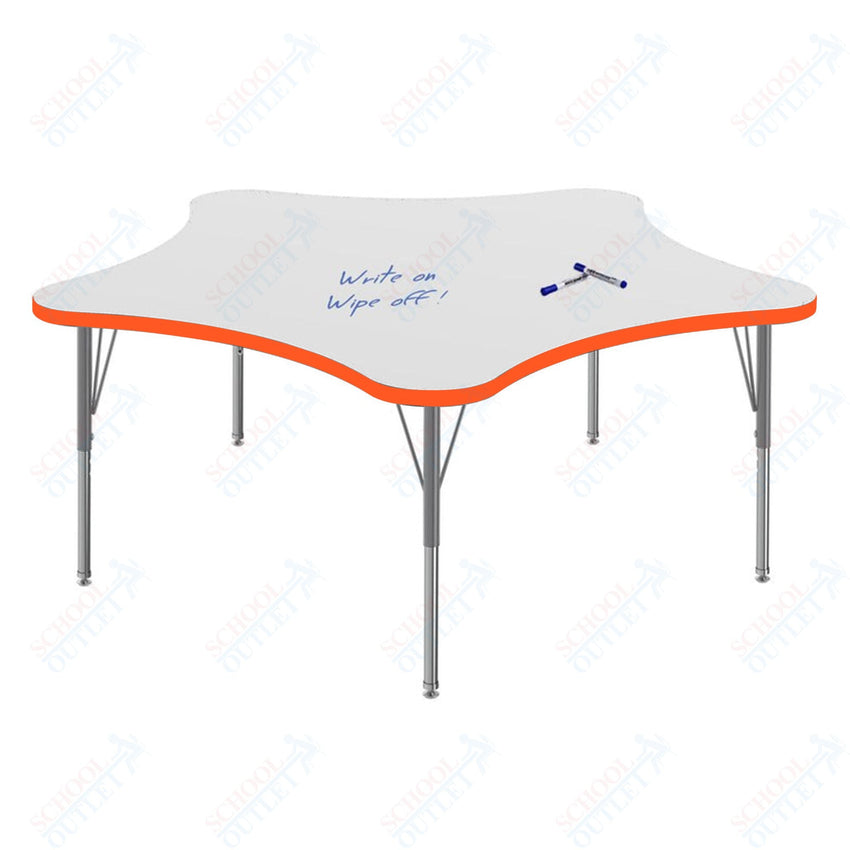 Marco MG2200 Series 60" 5 - Star Preschool Table w/ Dry Erase Top Adj Height 16" - 24" (MG2281 - DA) - SchoolOutlet