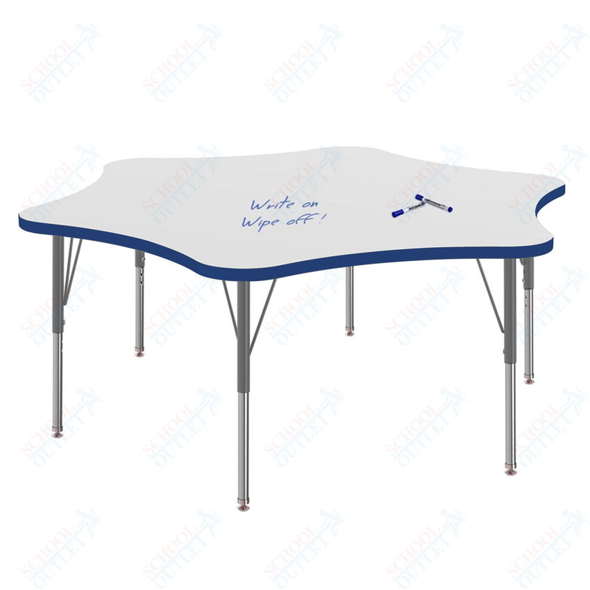 Marco MG2200 Series 60" 6 - Star Activity Table w/ Dry Erase Top Adj Height 21" - 30" (MG2282 - DB) - SchoolOutlet