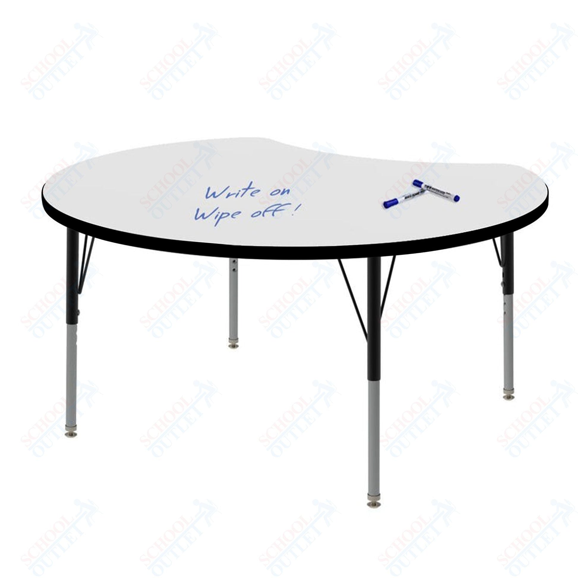 Marco MG2200 Series 48" Scoop Preschool Table w/ Dry Erase Top Adj Height 16" - 24" (MG2296 - DA) - SchoolOutlet