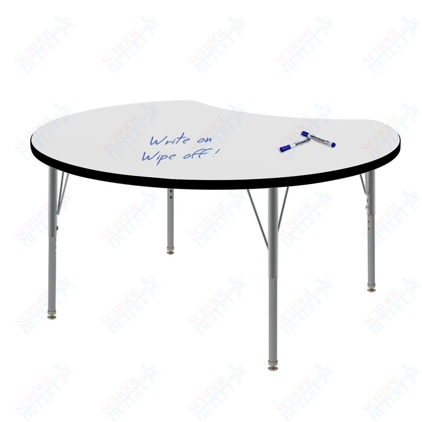 Marco MG2200 Series 48" Scoop Preschool Table w/ Dry Erase Top Adj Height 16" - 24" (MG2296 - DA) - SchoolOutlet