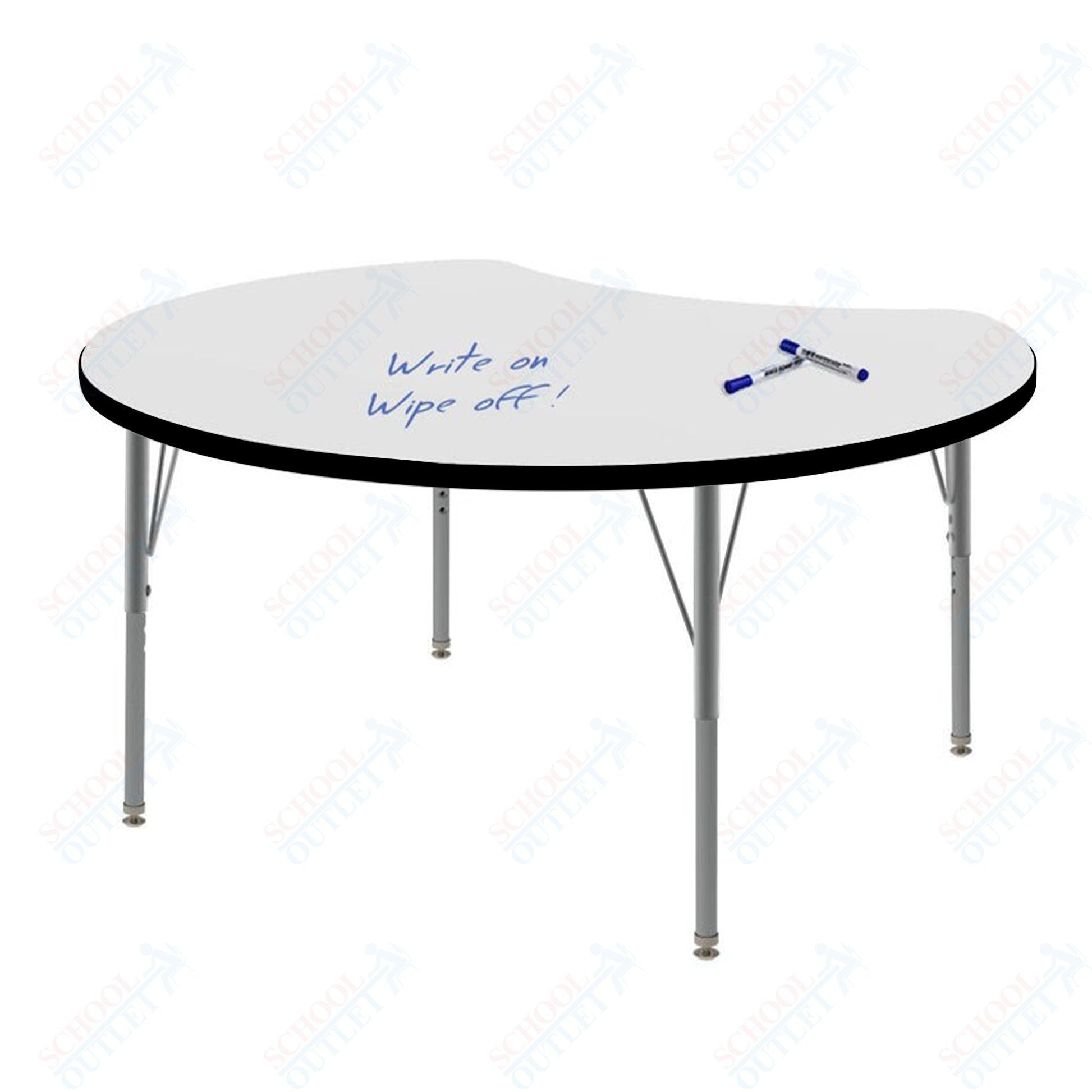 Marco MG2200 Series 48" Scoop Preschool Table w/ Dry Erase Top Adj Height 16" - 24" (MG2296 - DA) - SchoolOutlet