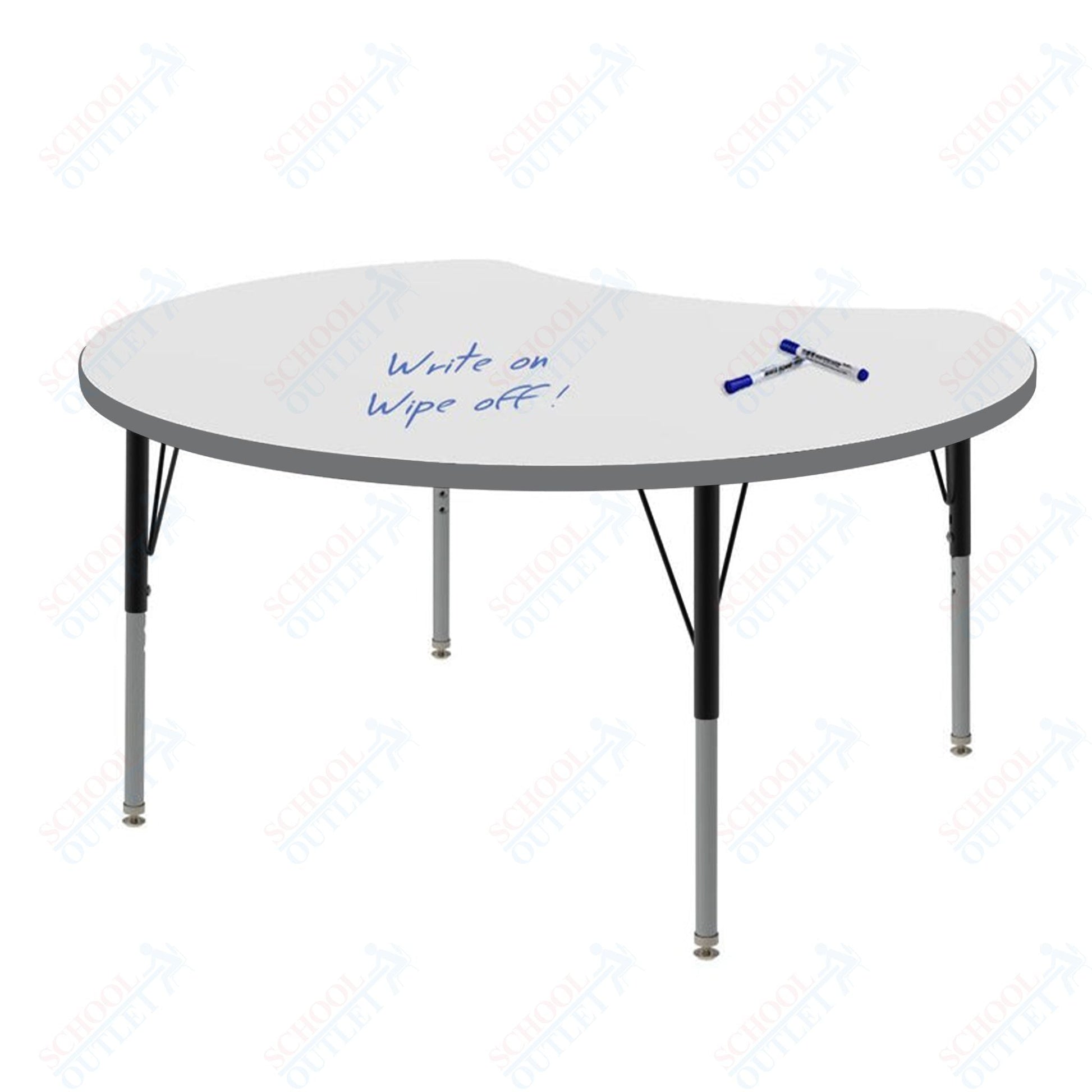 Marco MG2200 Series 48" Scoop Preschool Table w/ Dry Erase Top Adj Height 16" - 24" (MG2296 - DA) - SchoolOutlet