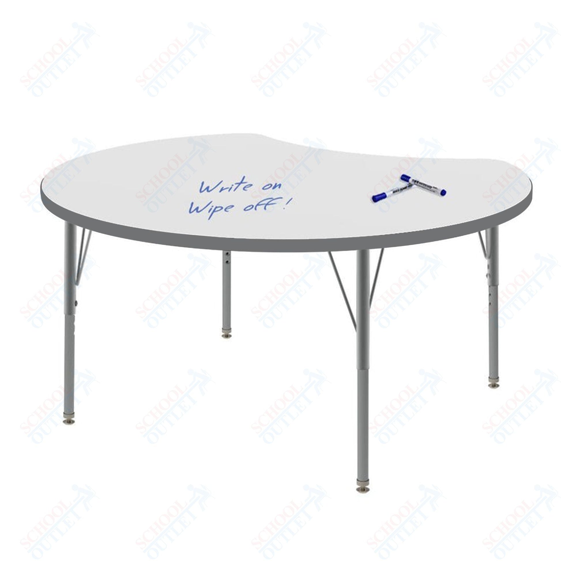 Marco MG2200 Series 48" Scoop Preschool Table w/ Dry Erase Top Adj Height 16" - 24" (MG2296 - DA) - SchoolOutlet