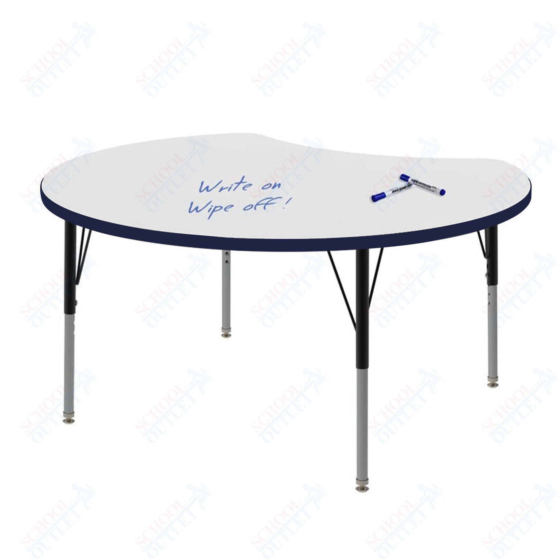 Marco MG2200 Series 48" Scoop Preschool Table w/ Dry Erase Top Adj Height 16" - 24" (MG2296 - DA) - SchoolOutlet