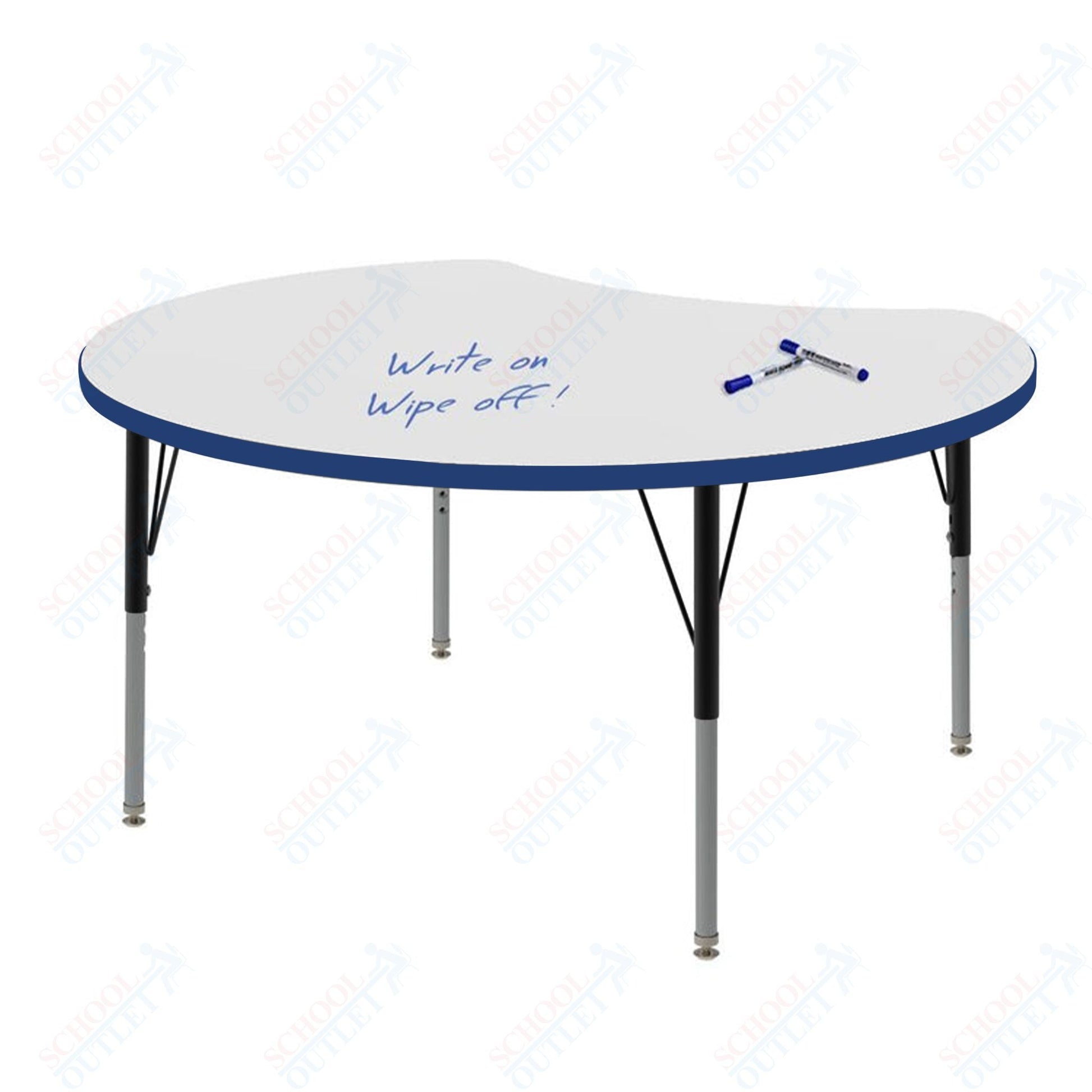 Marco MG2200 Series 48" Scoop Preschool Table w/ Dry Erase Top Adj Height 16" - 24" (MG2296 - DA) - SchoolOutlet