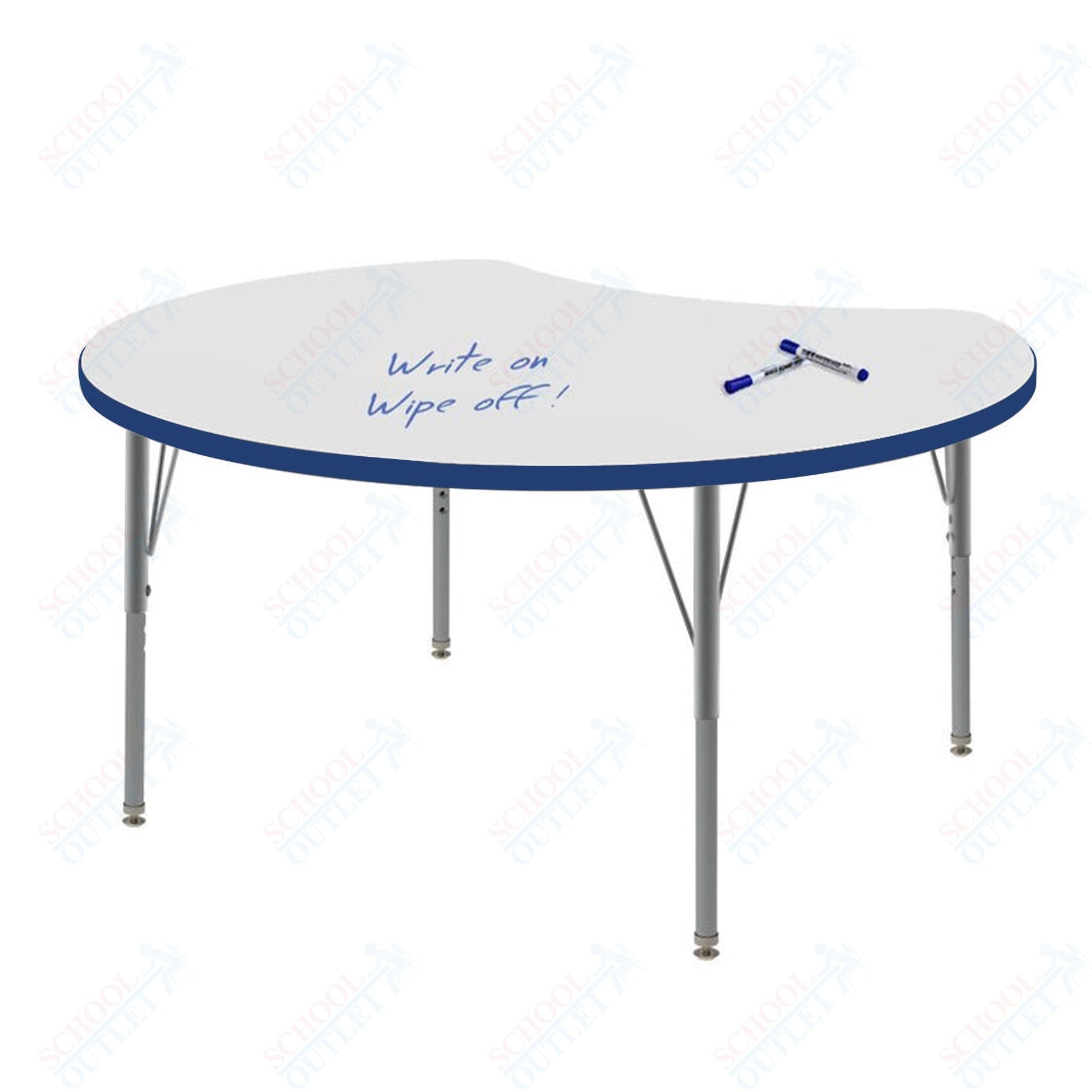 Marco MG2200 Series 48" Scoop Preschool Table w/ Dry Erase Top Adj Height 16" - 24" (MG2296 - DA) - SchoolOutlet