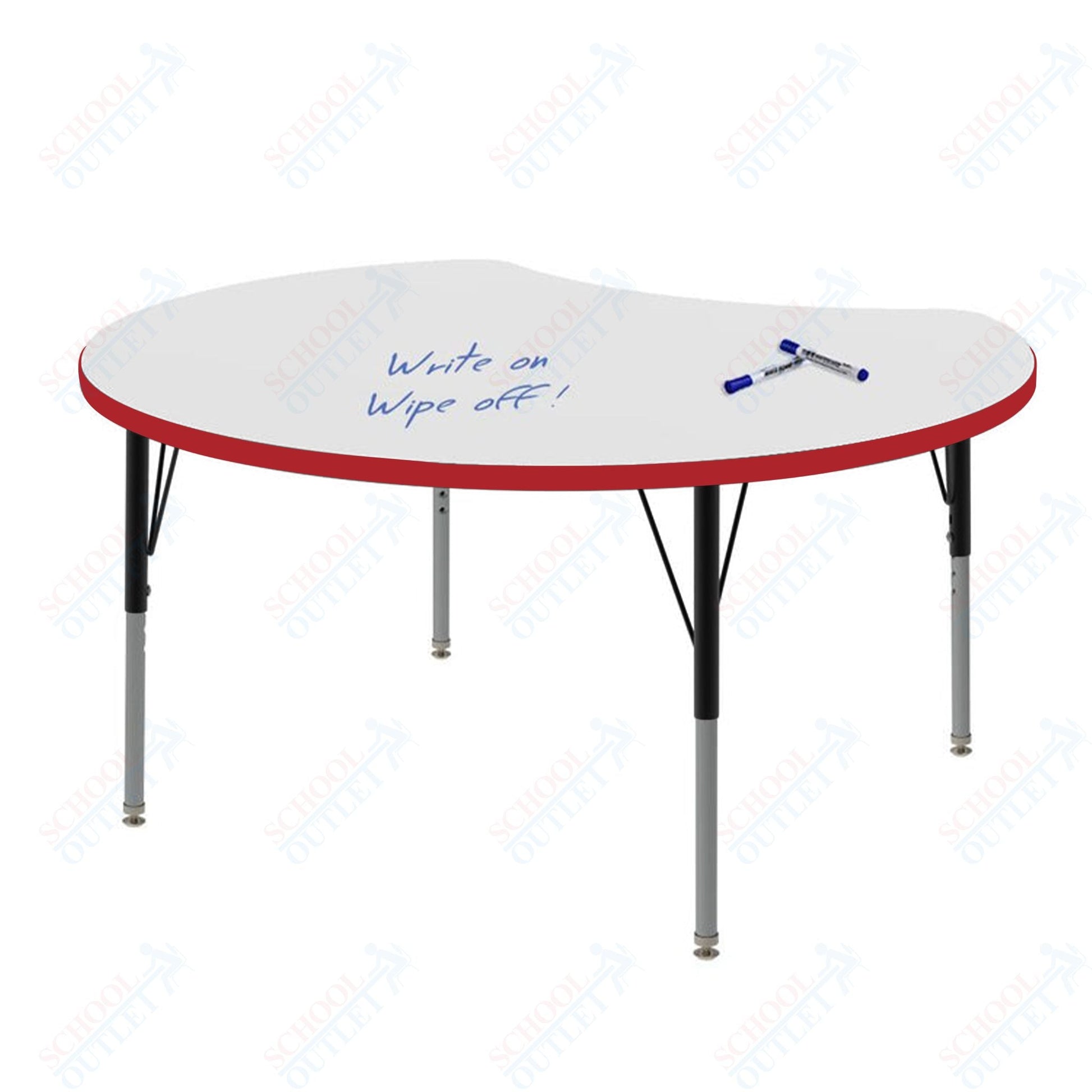 Marco MG2200 Series 48" Scoop Preschool Table w/ Dry Erase Top Adj Height 16" - 24" (MG2296 - DA) - SchoolOutlet