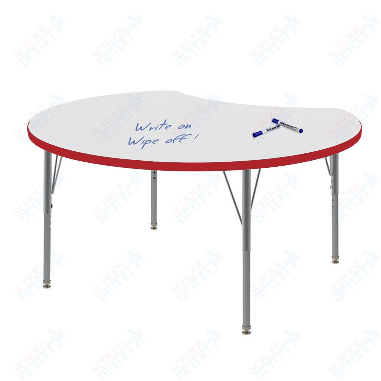 Marco MG2200 Series 48" Scoop Preschool Table w/ Dry Erase Top Adj Height 16" - 24" (MG2296 - DA) - SchoolOutlet