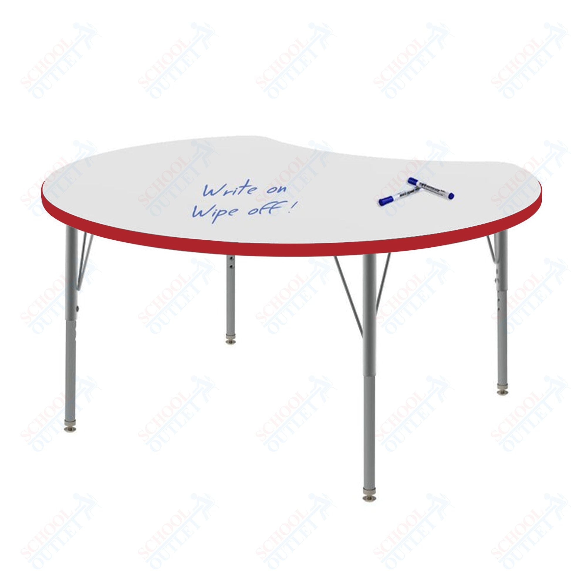 Marco MG2200 Series 48" Scoop Preschool Table w/ Dry Erase Top Adj Height 16" - 24" (MG2296 - DA) - SchoolOutlet