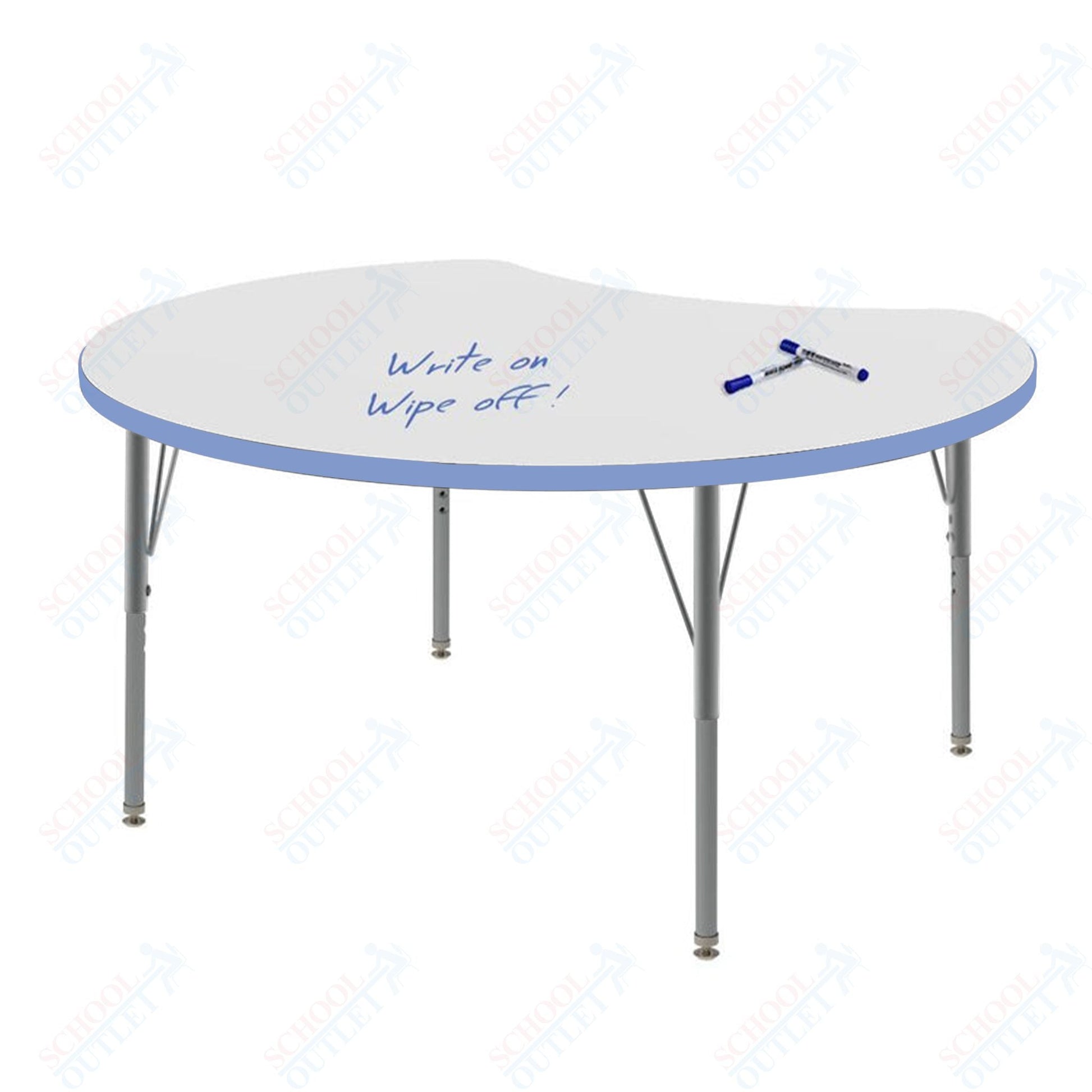 Marco MG2200 Series 48" Scoop Preschool Table w/ Dry Erase Top Adj Height 16" - 24" (MG2296 - DA) - SchoolOutlet