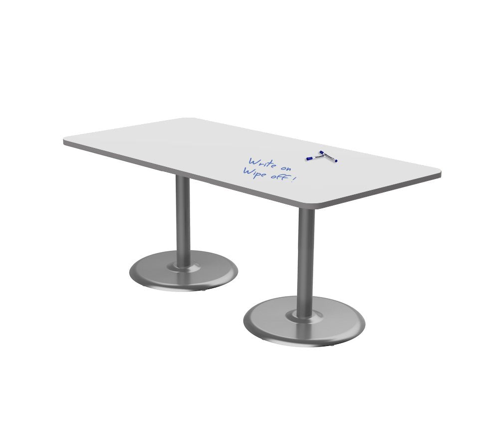 Marco Dual Base Cafe Table w/ Dry Erase Top 36" x 72" Rectangle 29" Height Gray Base (MG2548 - D229) - SchoolOutlet