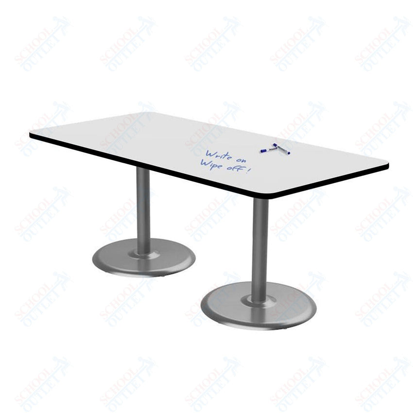 Marco Dual Base Cafe Table w/ Dry Erase Top 36" x 72" Rectangle 29" Height Gray Base (MG2548 - D229) - SchoolOutlet