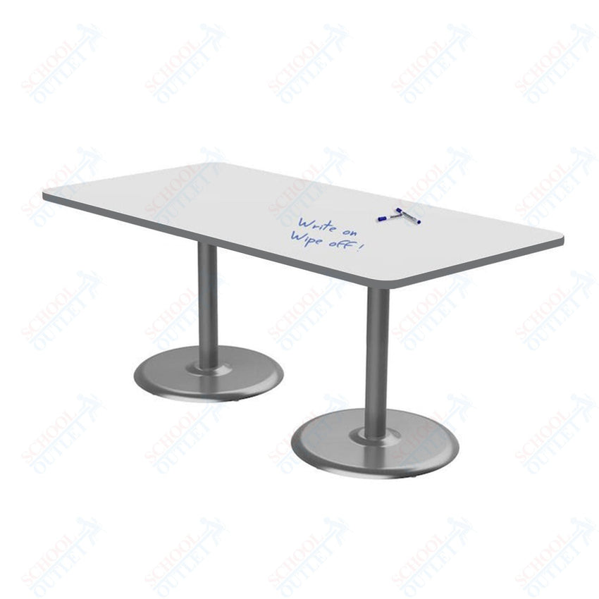 Marco Dual Base Cafe Table w/ Dry Erase Top 36" x 72" Rectangle 29" Height Gray Base (MG2548 - D229) - SchoolOutlet