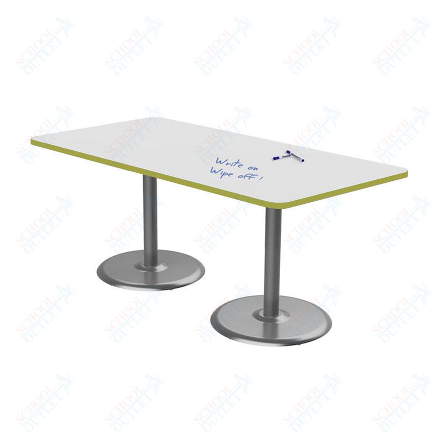 Marco Dual Base Cafe Table w/ Dry Erase Top 36" x 72" Rectangle 29" Height Gray Base (MG2548 - D229) - SchoolOutlet