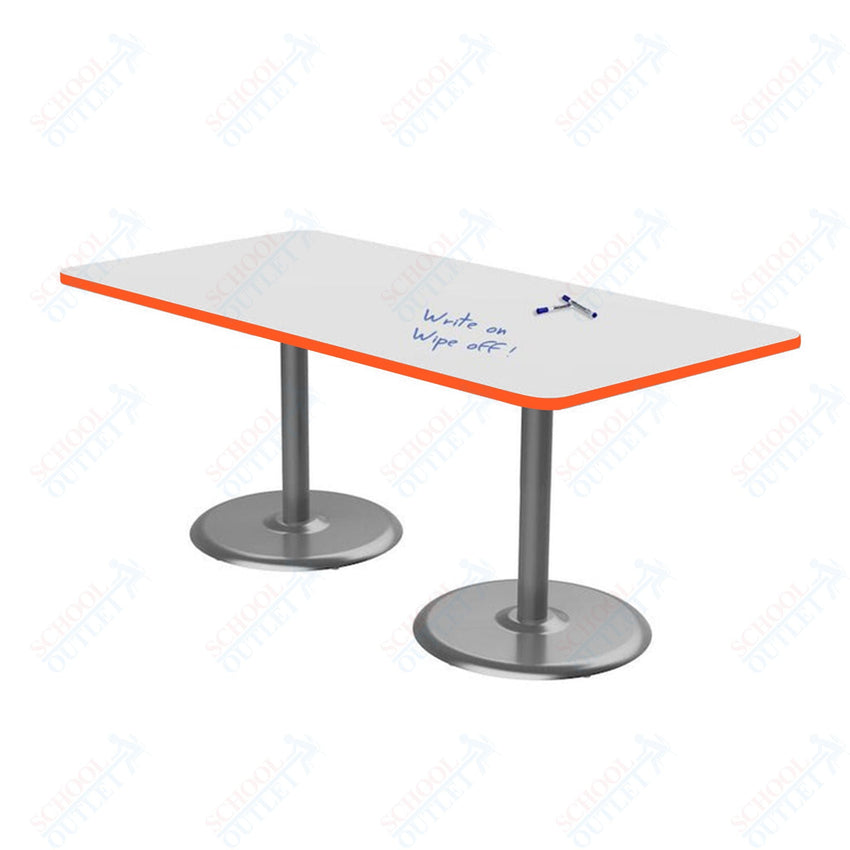 Marco Dual Base Cafe Table w/ Dry Erase Top 36" x 72" Rectangle 29" Height Gray Base (MG2548 - D229) - SchoolOutlet