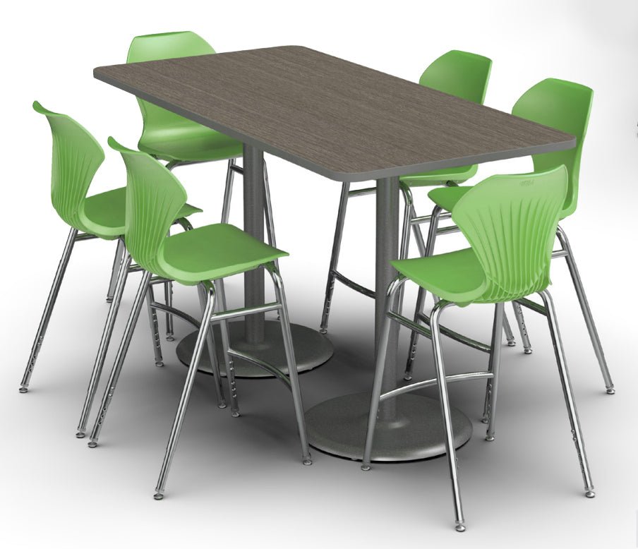 Marco Dual Base Cafe Table 36" x 72" Rectangle 42" Height Gray Base (MG2548 - M242) - SchoolOutlet
