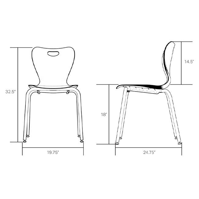Marco Nova Series Stacking Chair - 18" Seat Height - Pack of 46 (N101U - 18CR) - SchoolOutlet