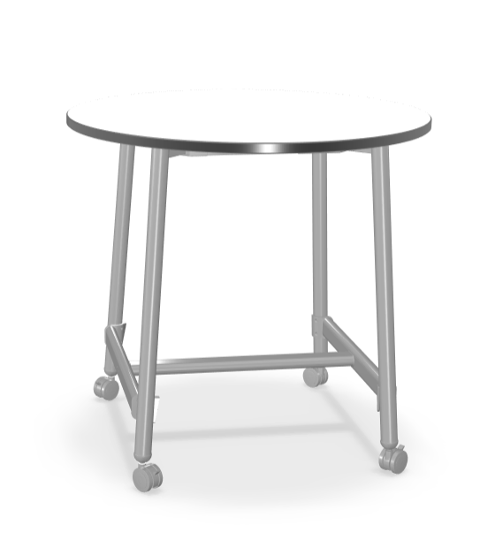 Mooreco Akt Table – 48" Round, Laminate Top, Fixed Height Available in 29"H, 36"H, or 42"H